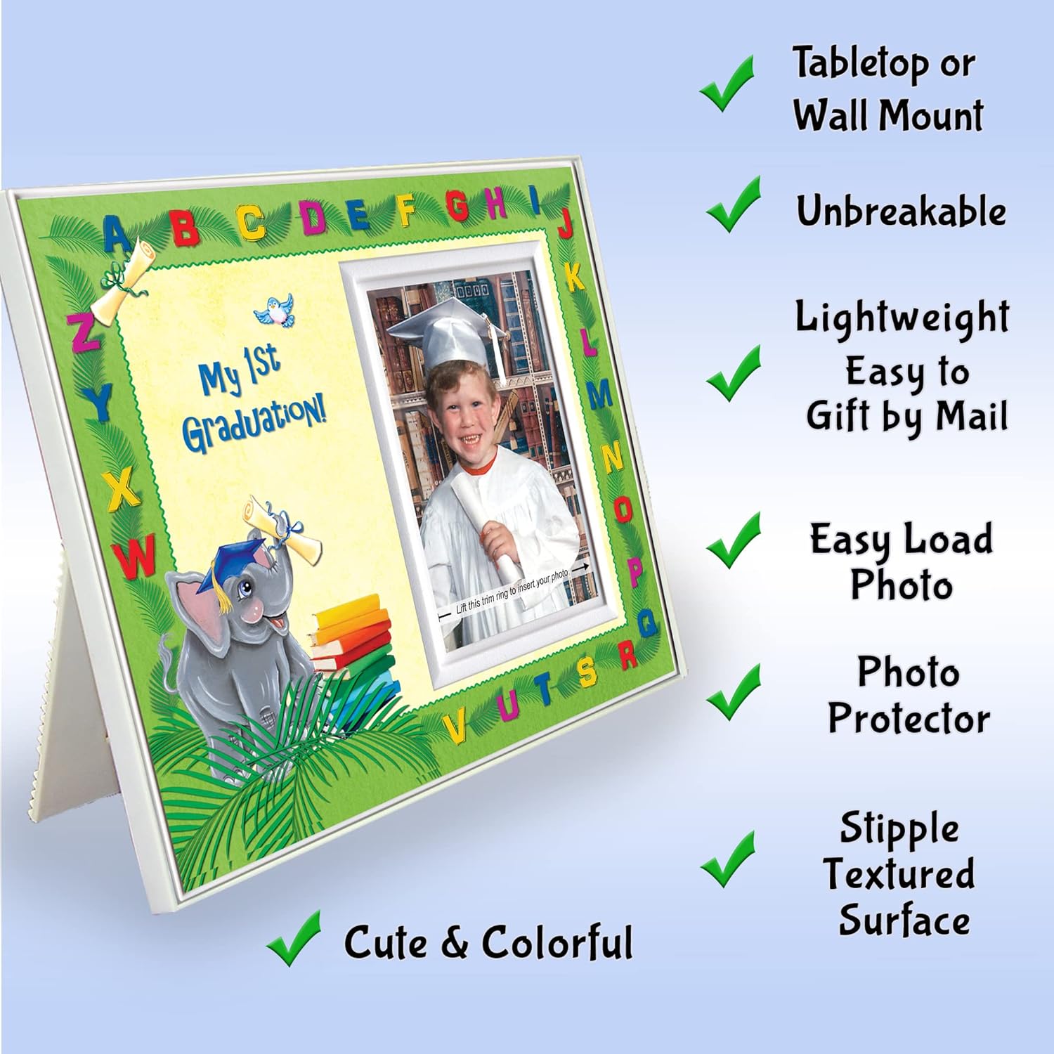 Pre-K Graduation Photo Frame with Elephants Design