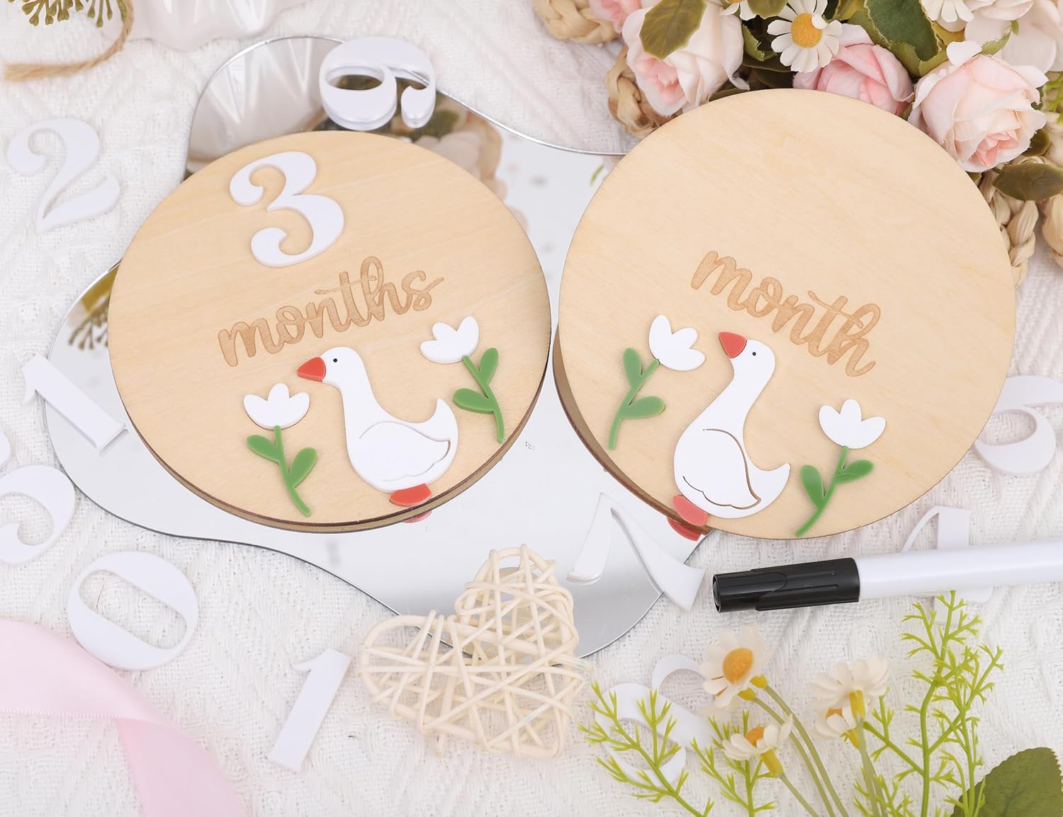 LINLULU Funny Goose Monthly Milestone Board 1