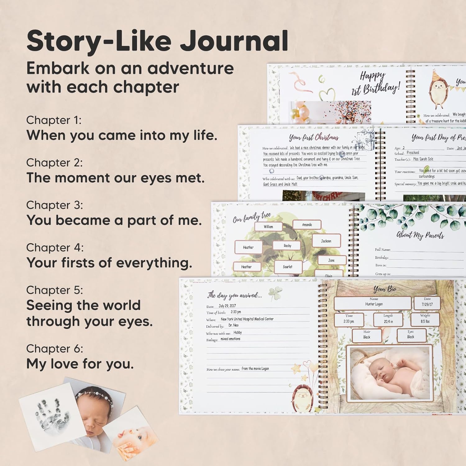 KeaBabies Baby Keepsake Frame and Memory Book 1