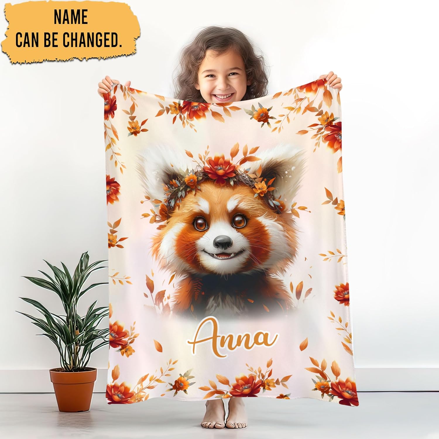 Hyturtle Personalized Red Panda Baby Blanket - Cozy Fleece Blanket for Newborns and Toddlers