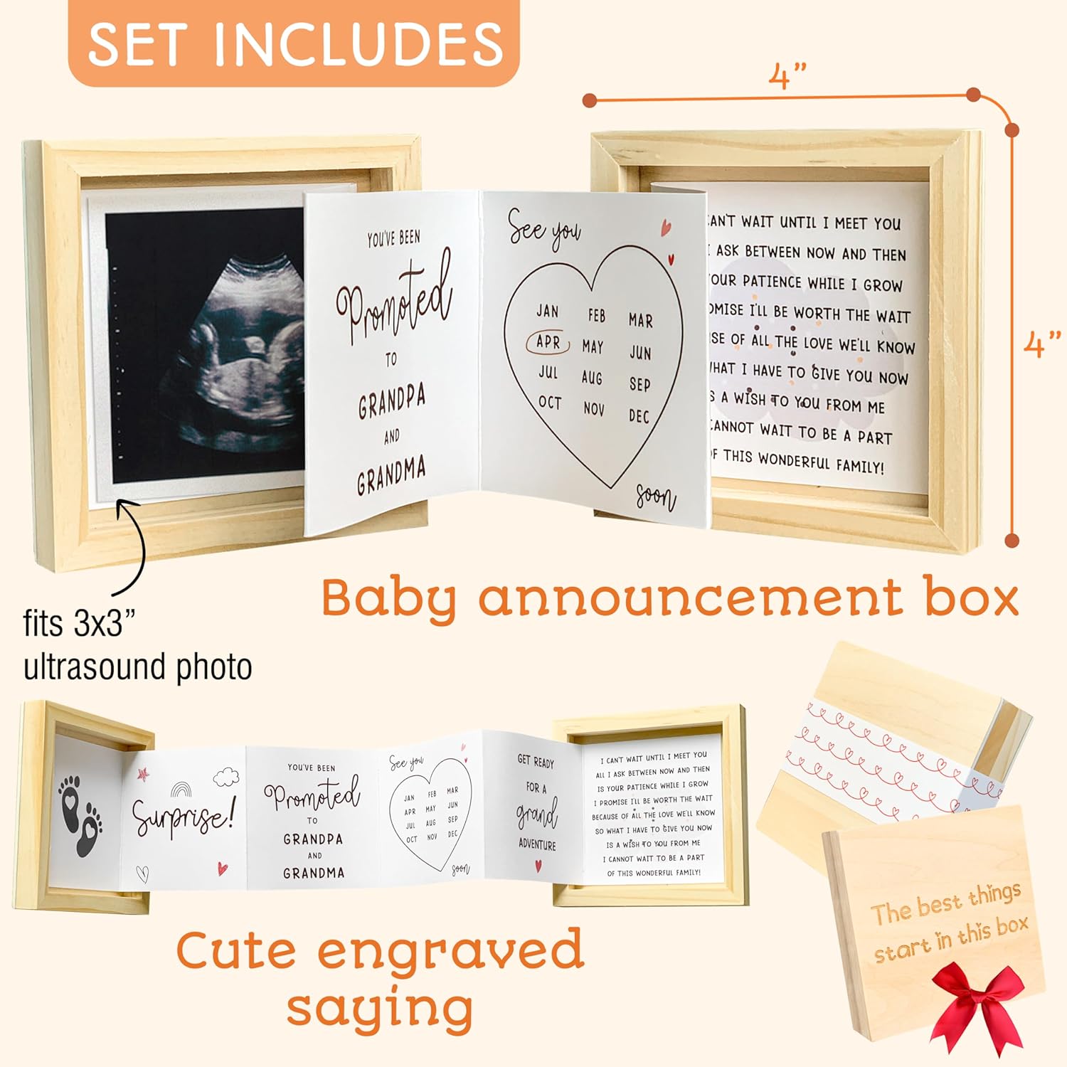 97 Decor Baby Announcement Wooden Keepsake Box