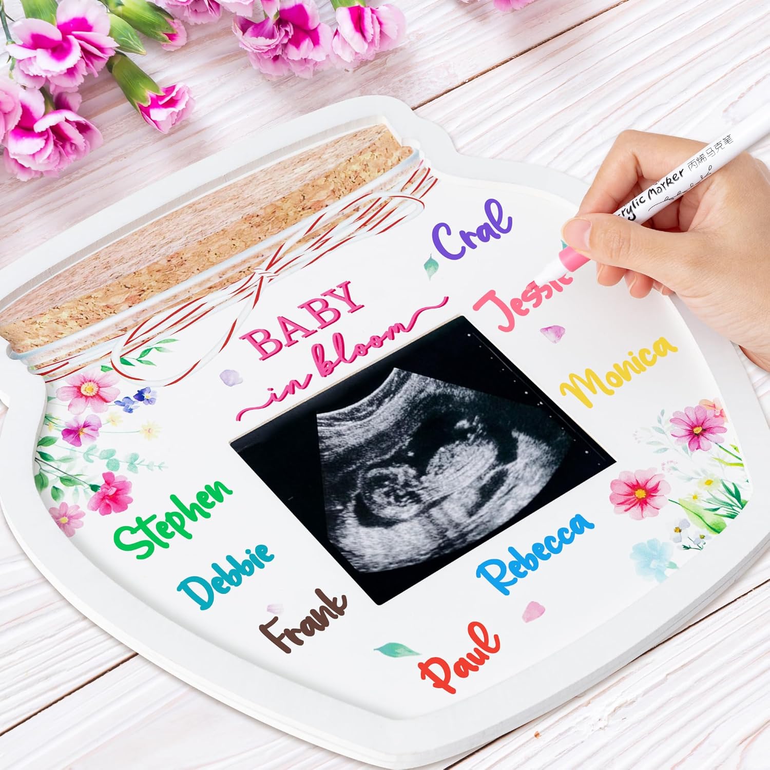 B1ykin Baby Shower Wildflower Jar Frame