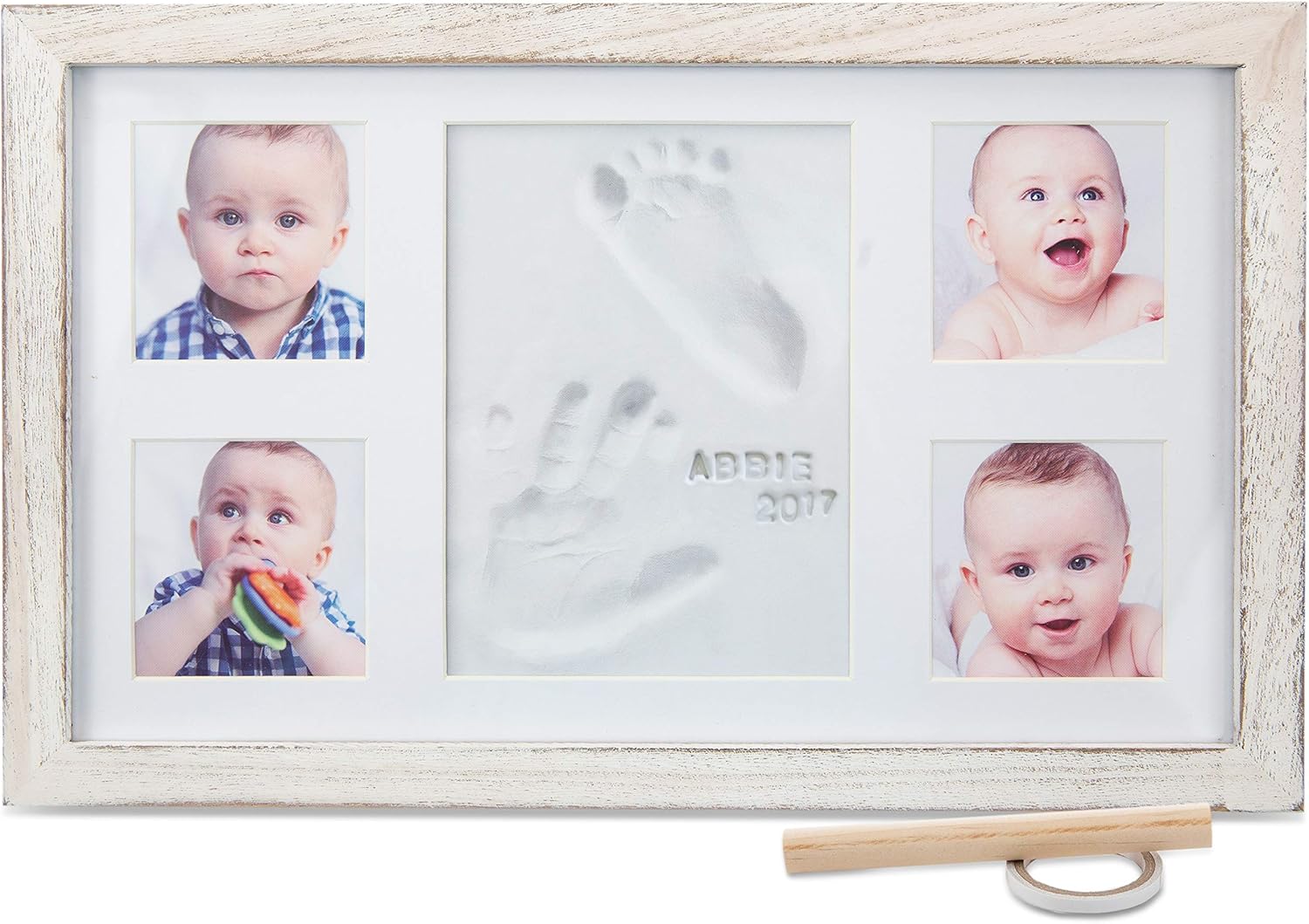 Little Hippo Baby Hand Footprint Kit Keepsake Frame