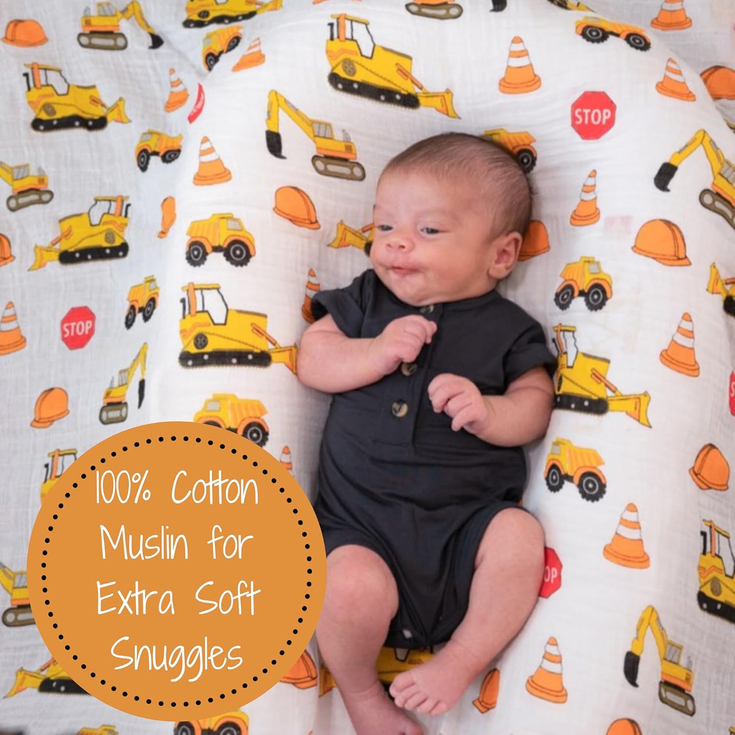 LollyBanks Construction Themed Swaddle Blanket