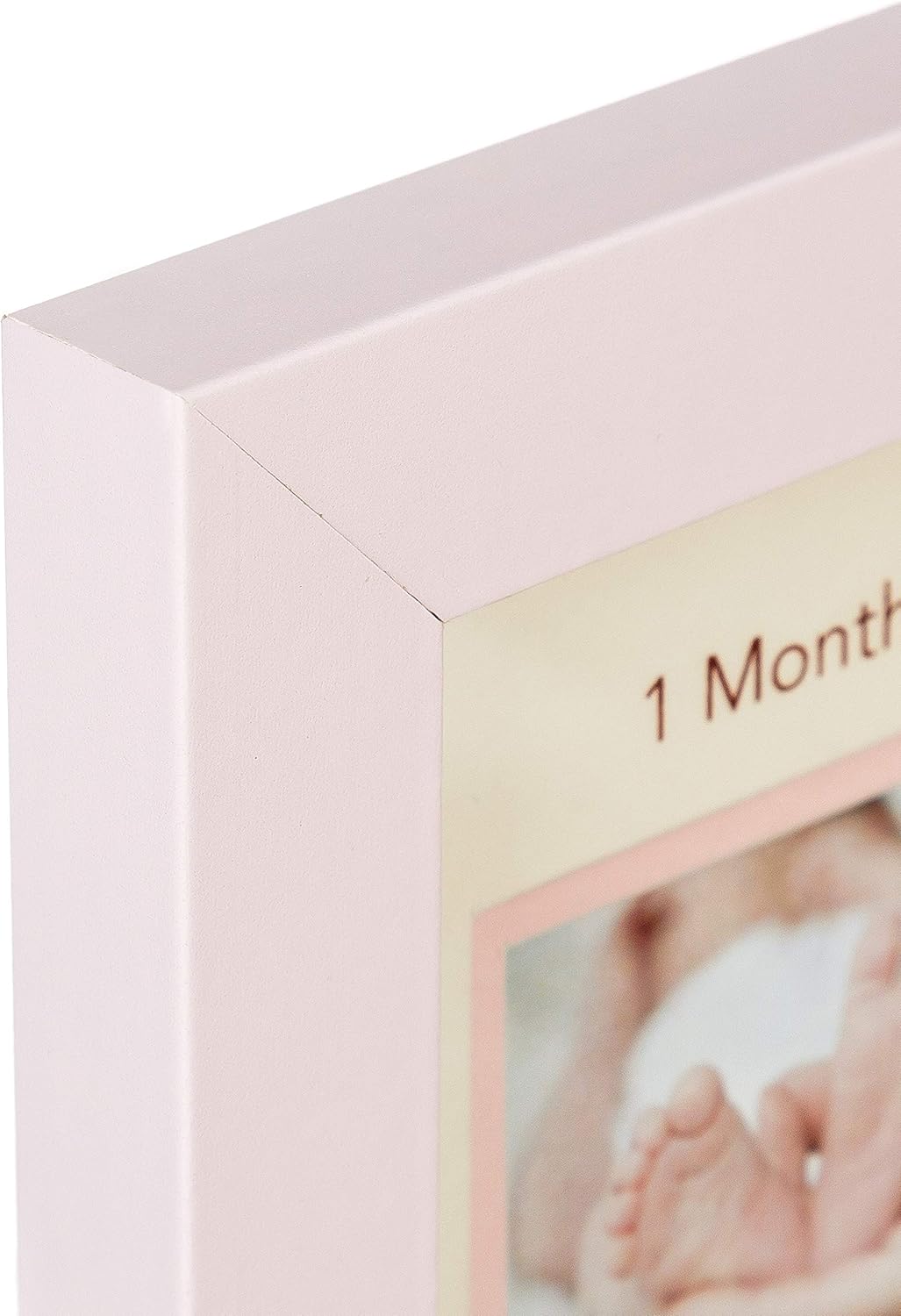 Wood Side Orbis First Year Baby Keepsake Frame with 12 Slots - Pink
