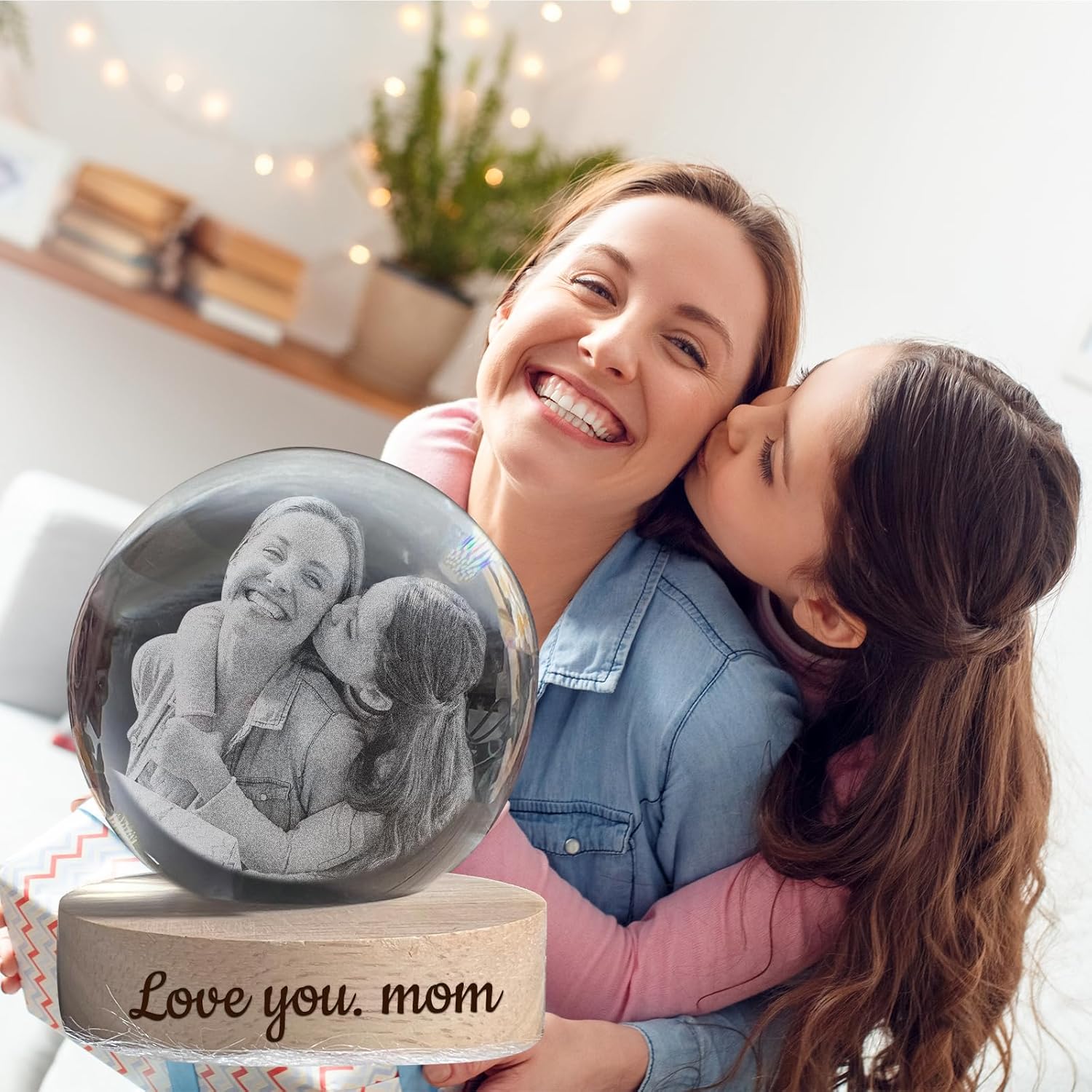 Personalized Crystal Ball Ultrasound Photo Frame with Night Light 1