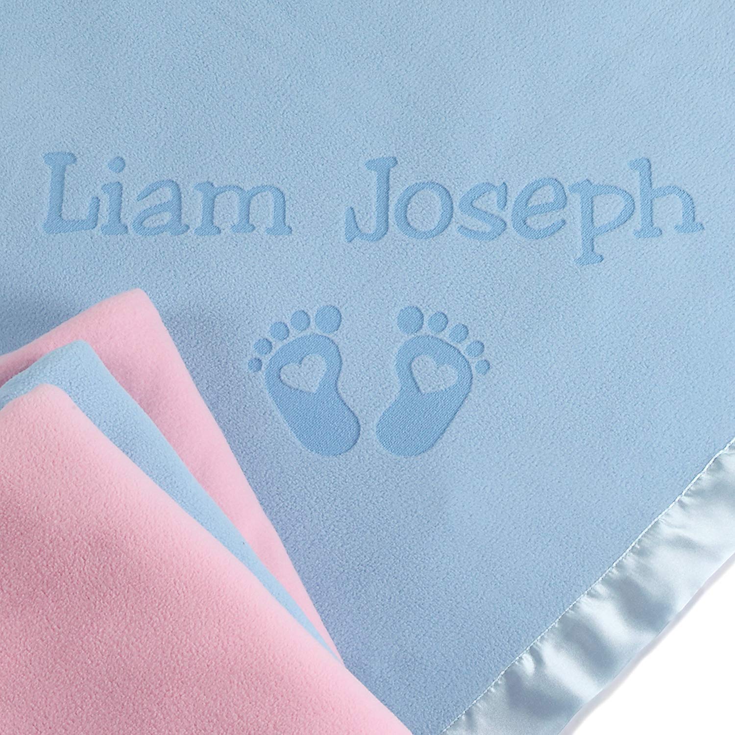 Custom Catch Personalized Baby Blanket with Name - Pink or Blue