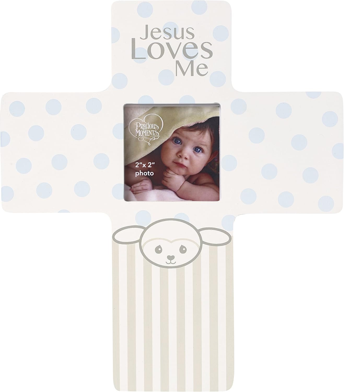 Precious Moments Lamb Jesus Loves Me Cross Photo Frame