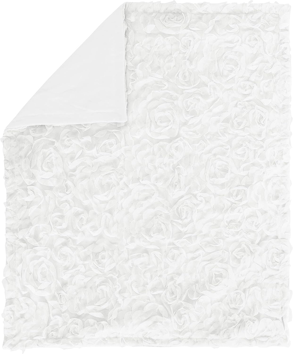 Sweet Jojo Designs White Floral Rose Swaddling Blanket