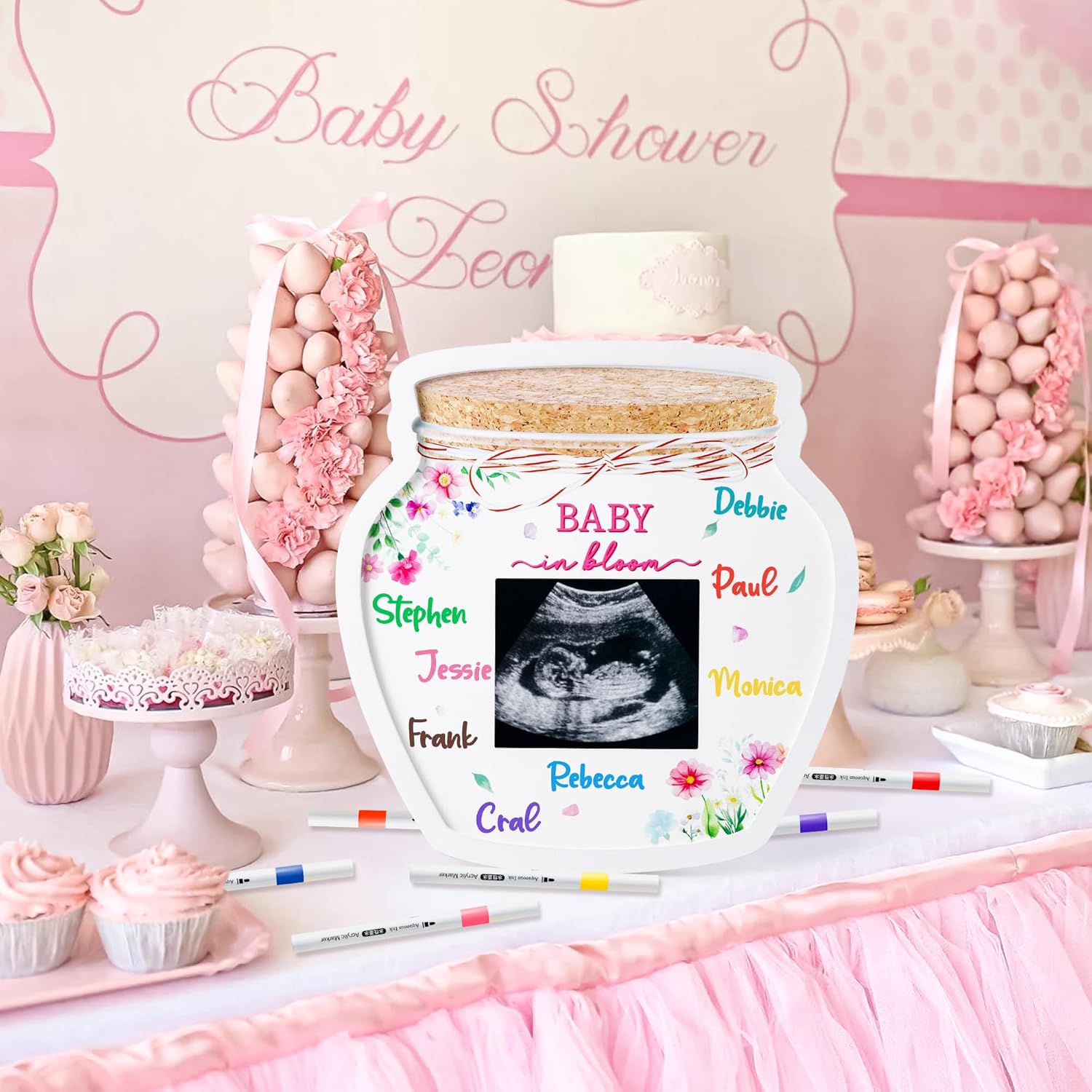 B1ykin Baby Shower Wildflower Jar Frame