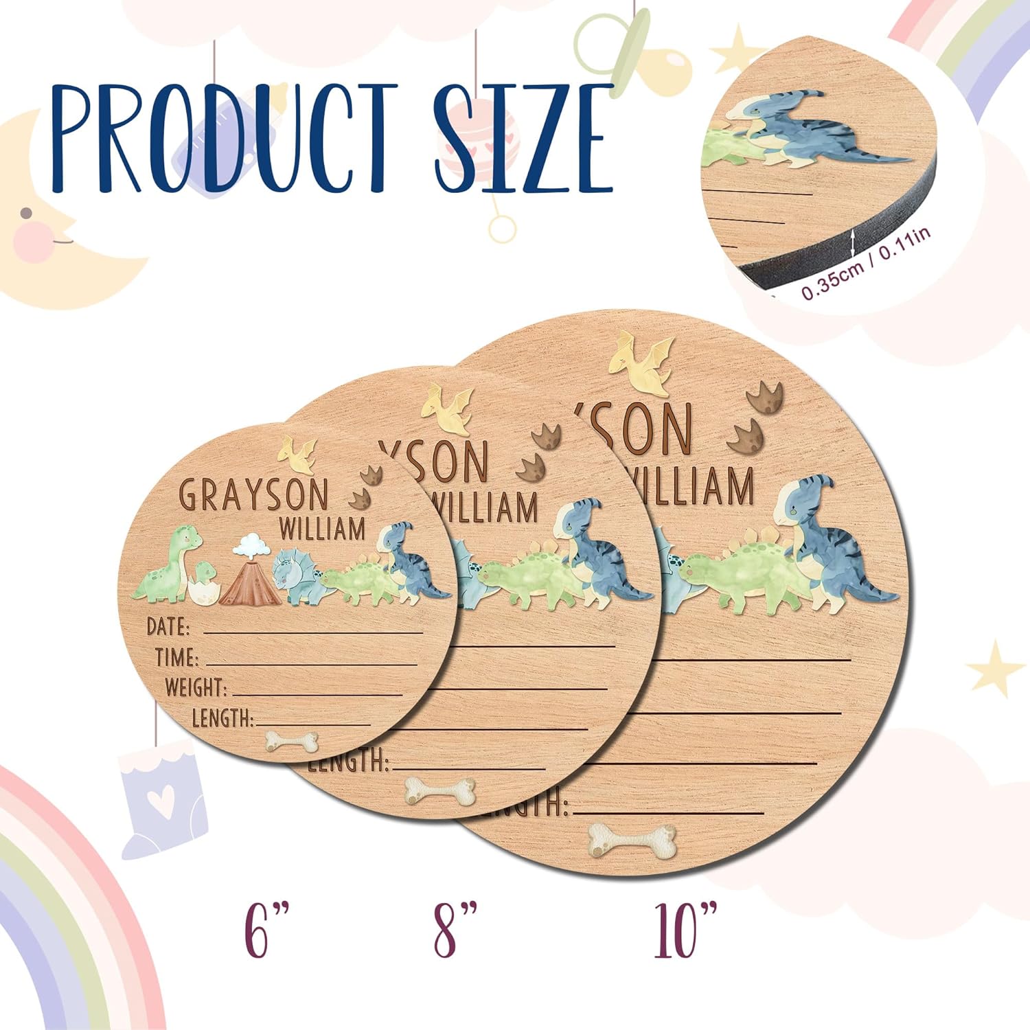 Personalized Baby Announcement Sign Dinosaur 182