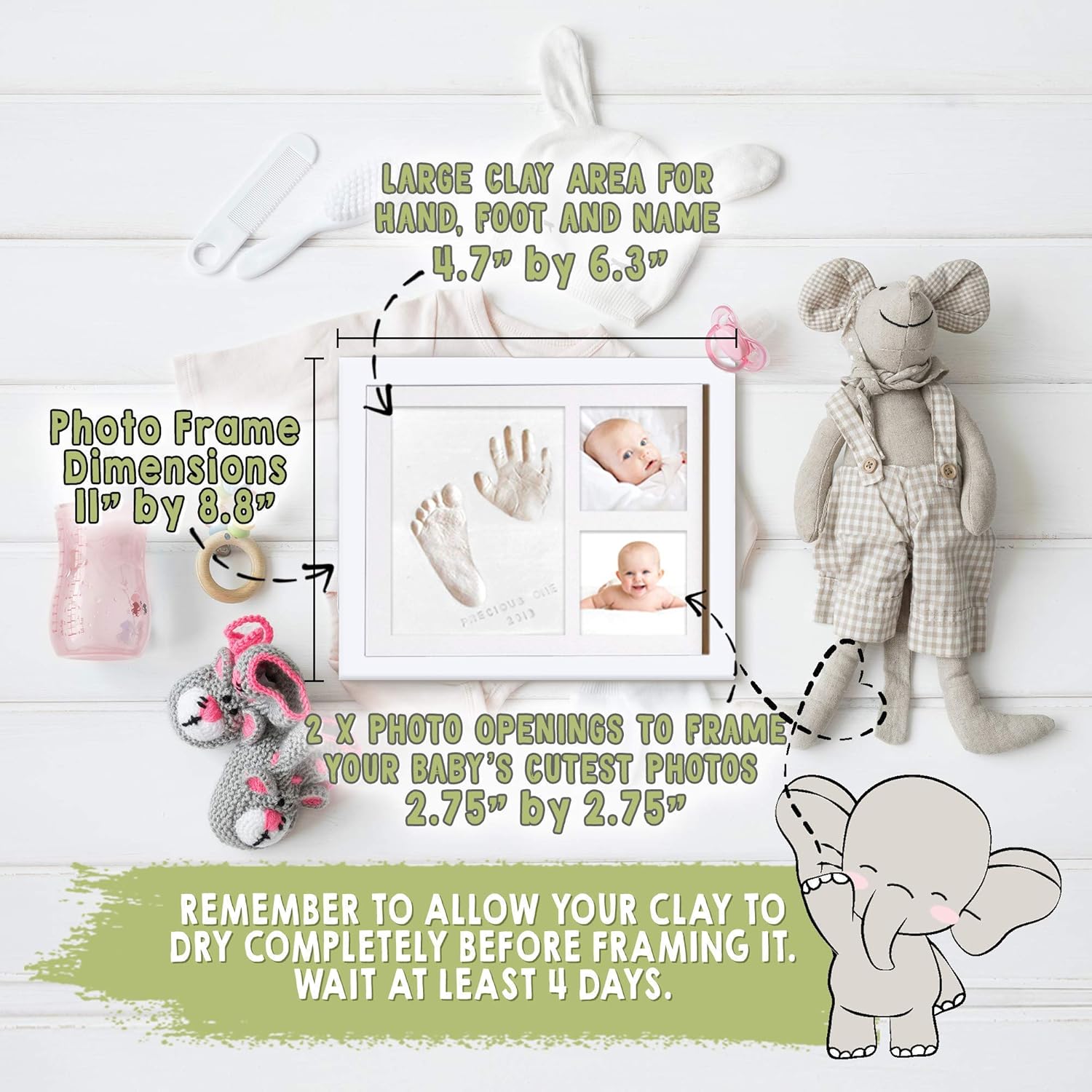 KeaBabies Baby Handprint Footprint Keepsake Kit 1