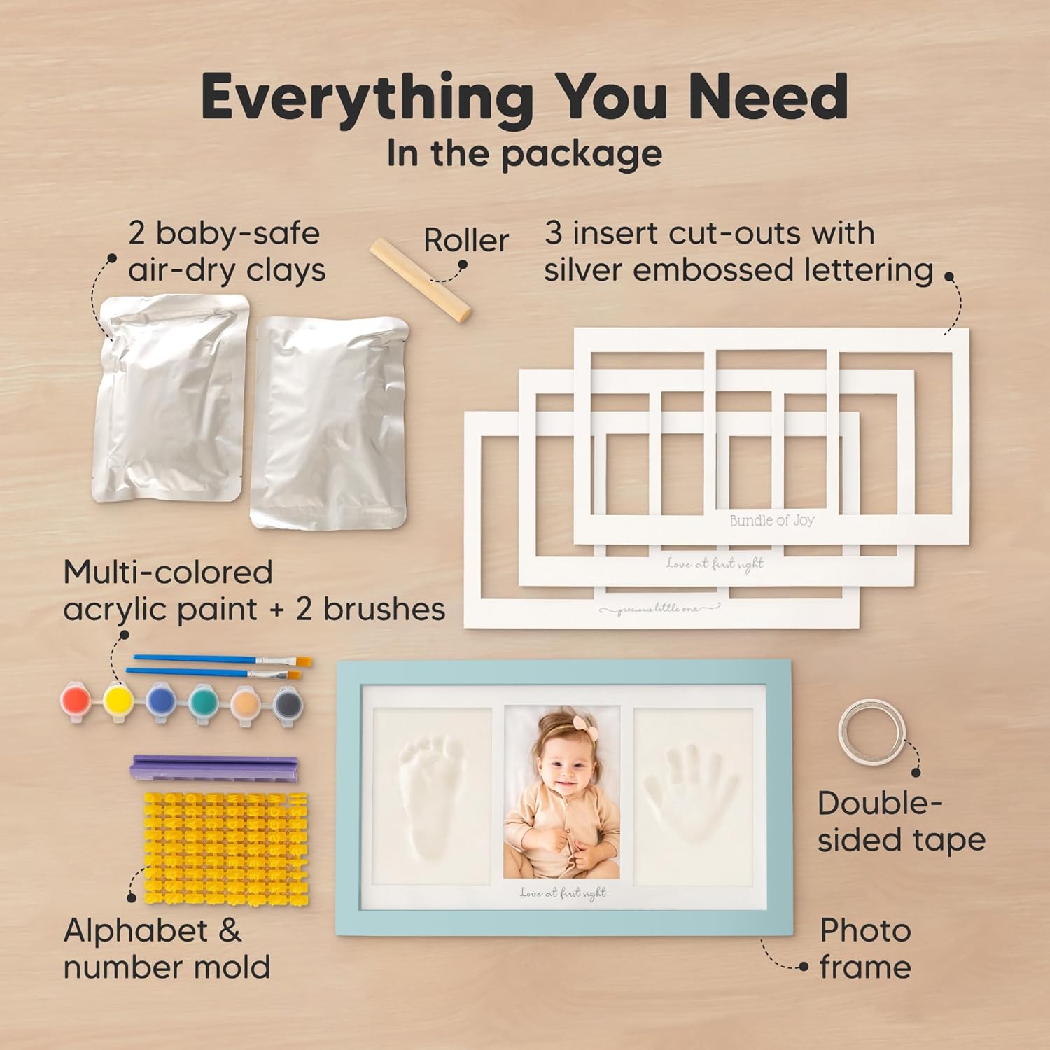 KeaBabies Baby Hand and Footprint Kit Frame