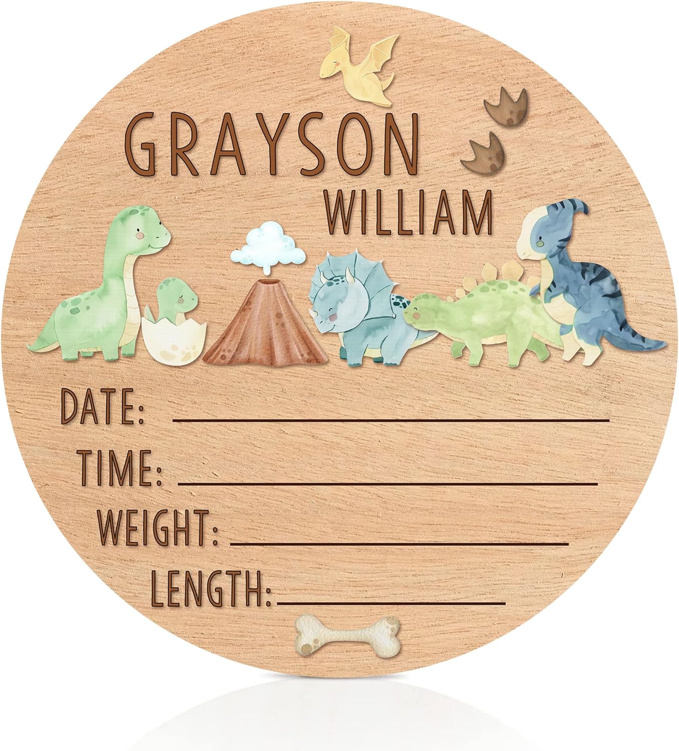 Personalized Baby Announcement Sign Dinosaur 182