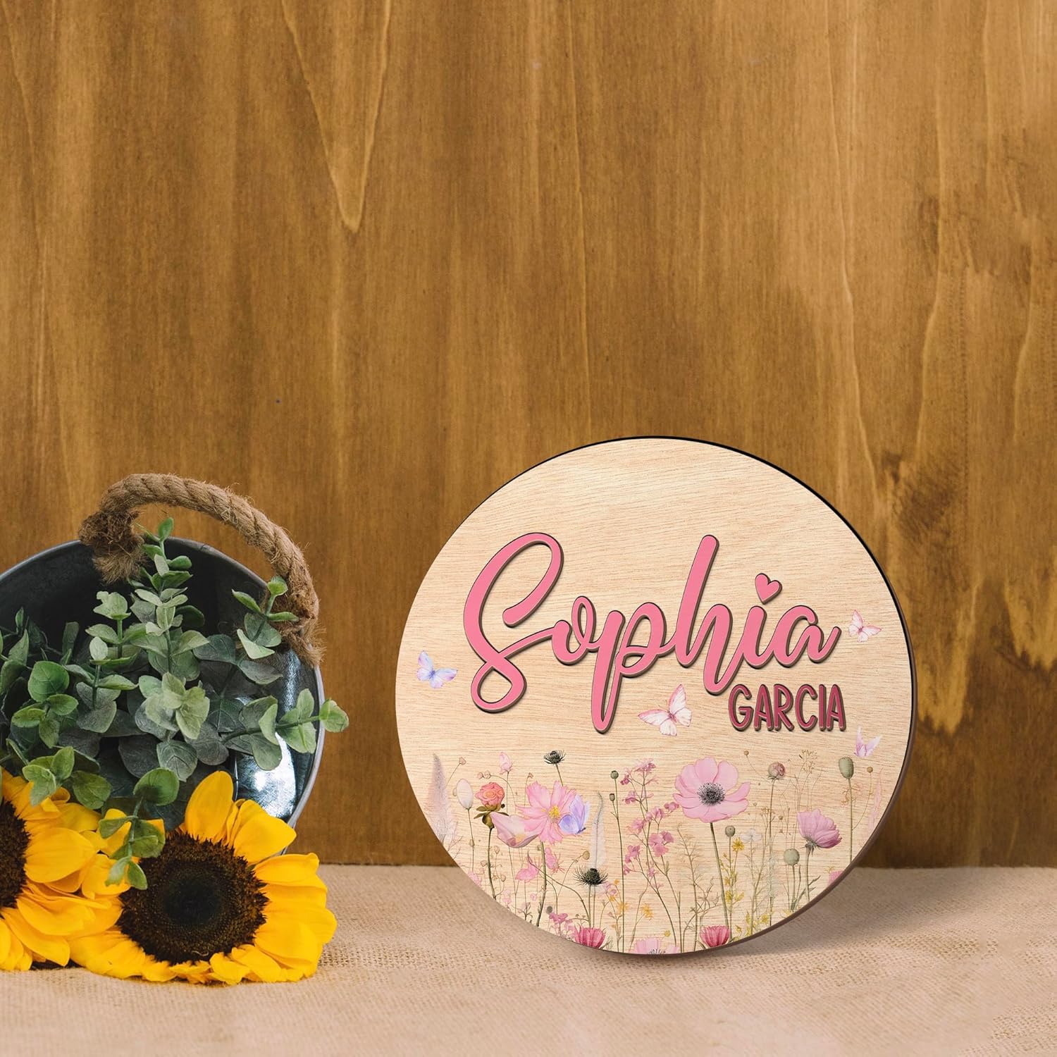 Personalized Wooden Name Sign for Baby Room Decor