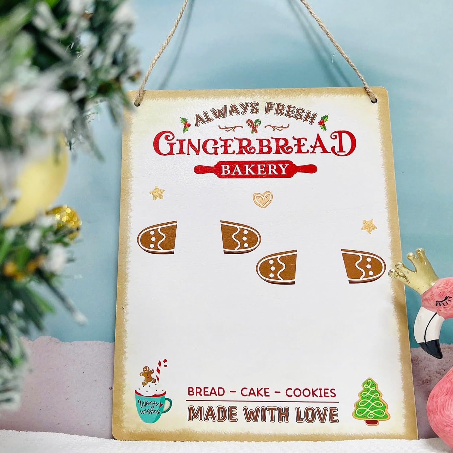 Gingerbread Baby Footprint Christmas DIY Hanging Sign