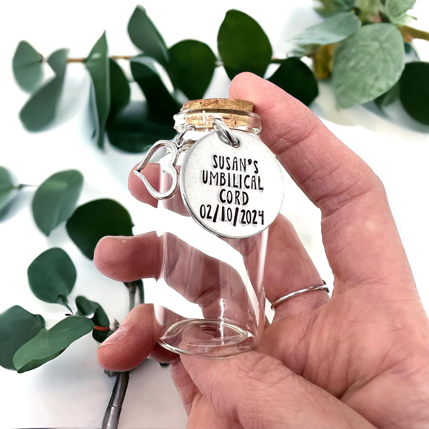 Umbilical Cord Keepsake Jar with Name and Date 1