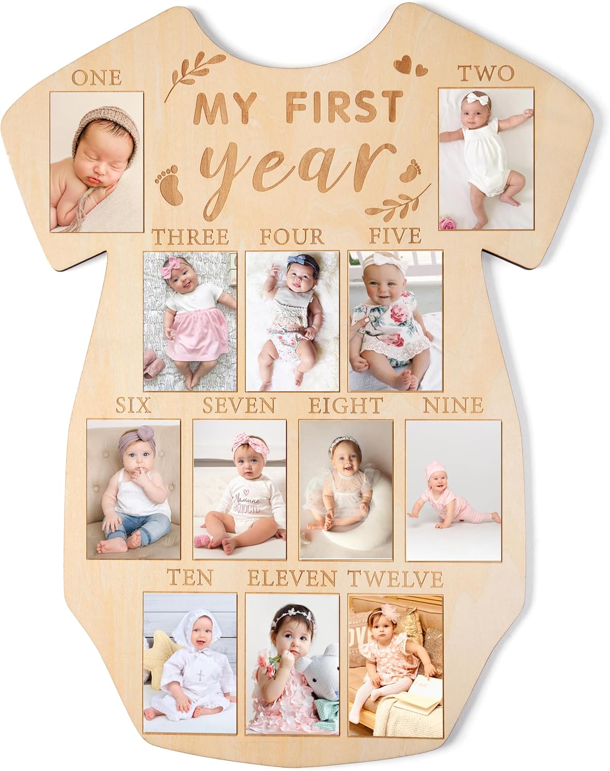 R HORSE 12 Months Milestone Photo Frame Wood Board
