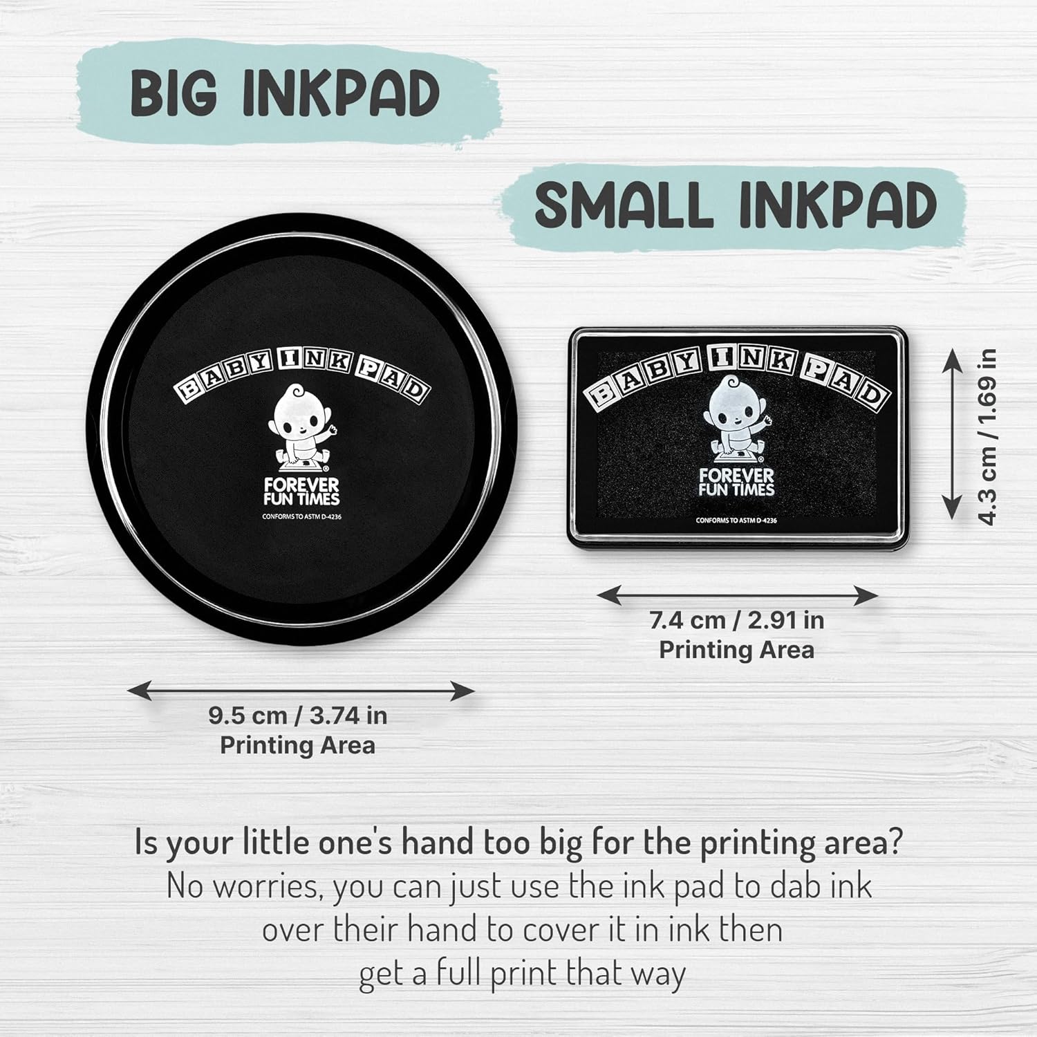 Baby Hand and Footprint Kit by Forever Fun Times Safe Ink Pad with 5 Colors