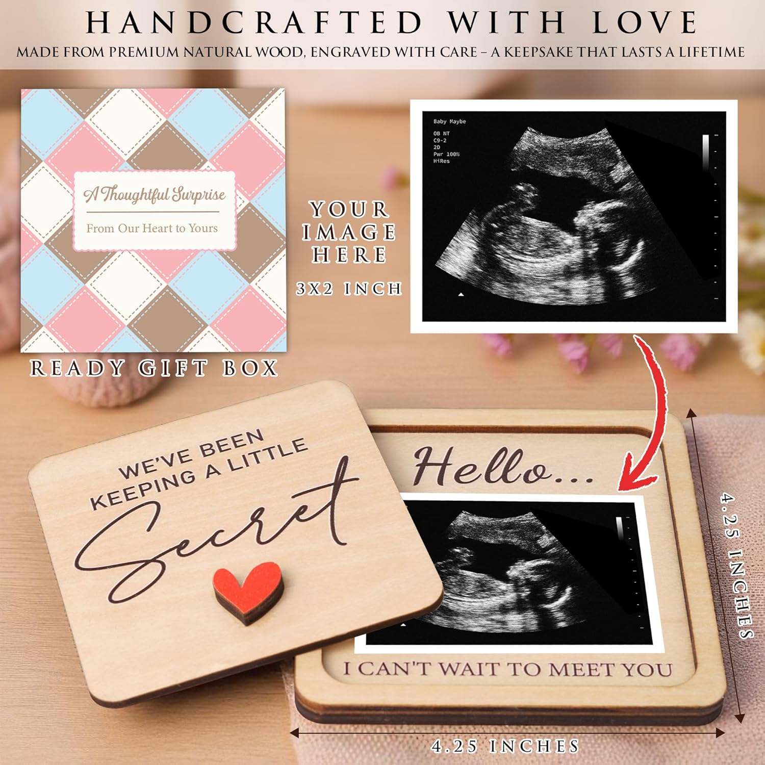 KATINAT Grandparent Reveal Keepsake Box