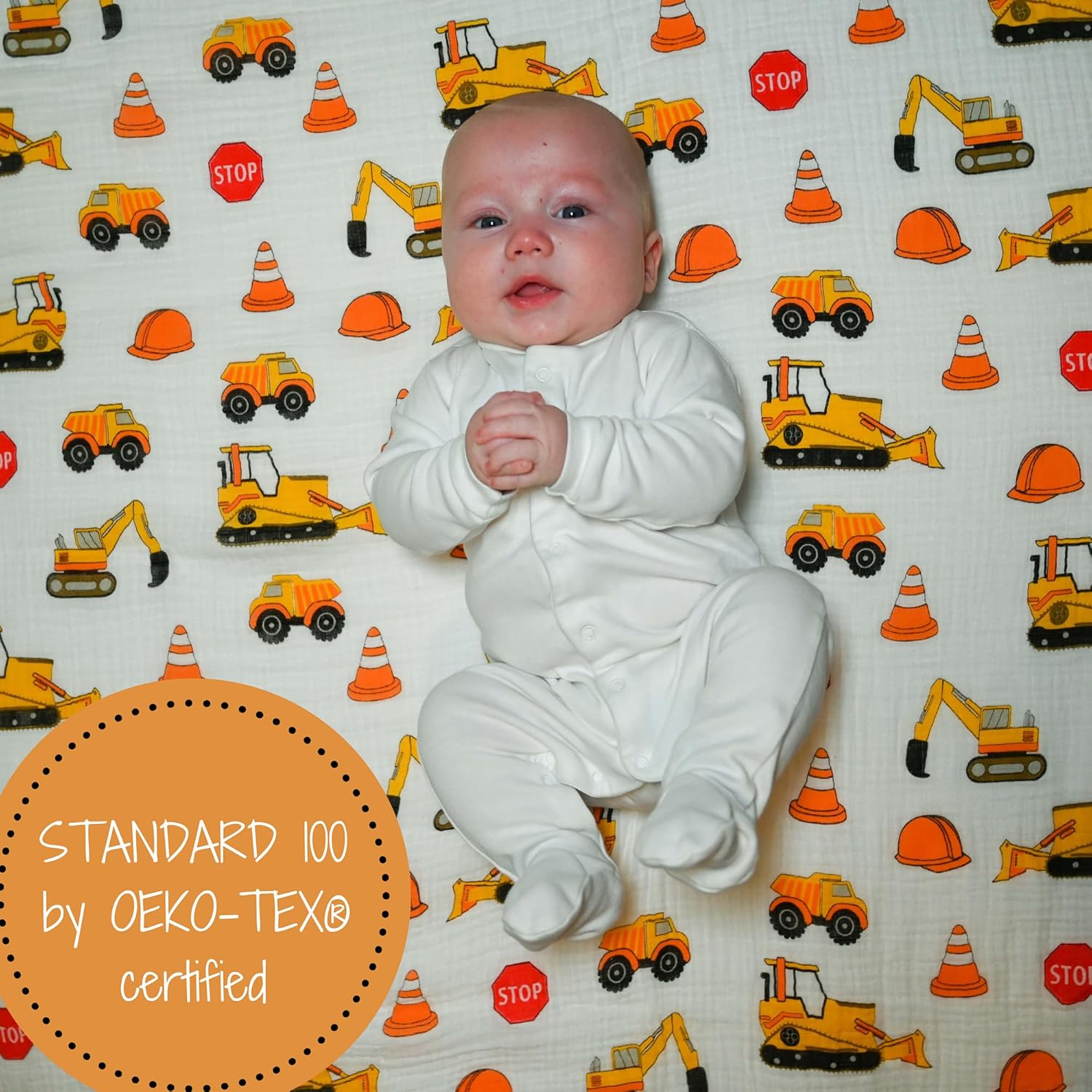 LollyBanks Construction Themed Swaddle Blanket