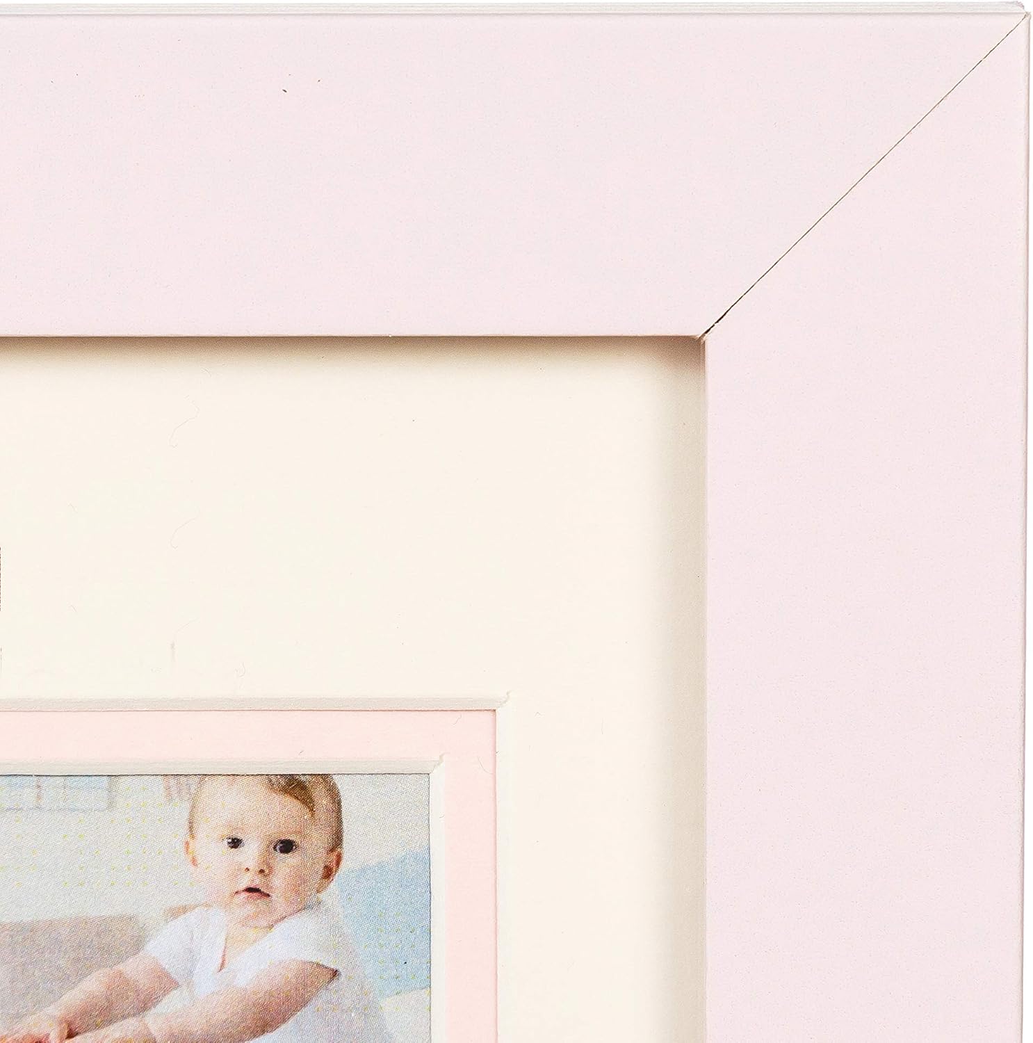 Wood Side Orbis First Year Baby Keepsake Frame with 12 Slots - Pink