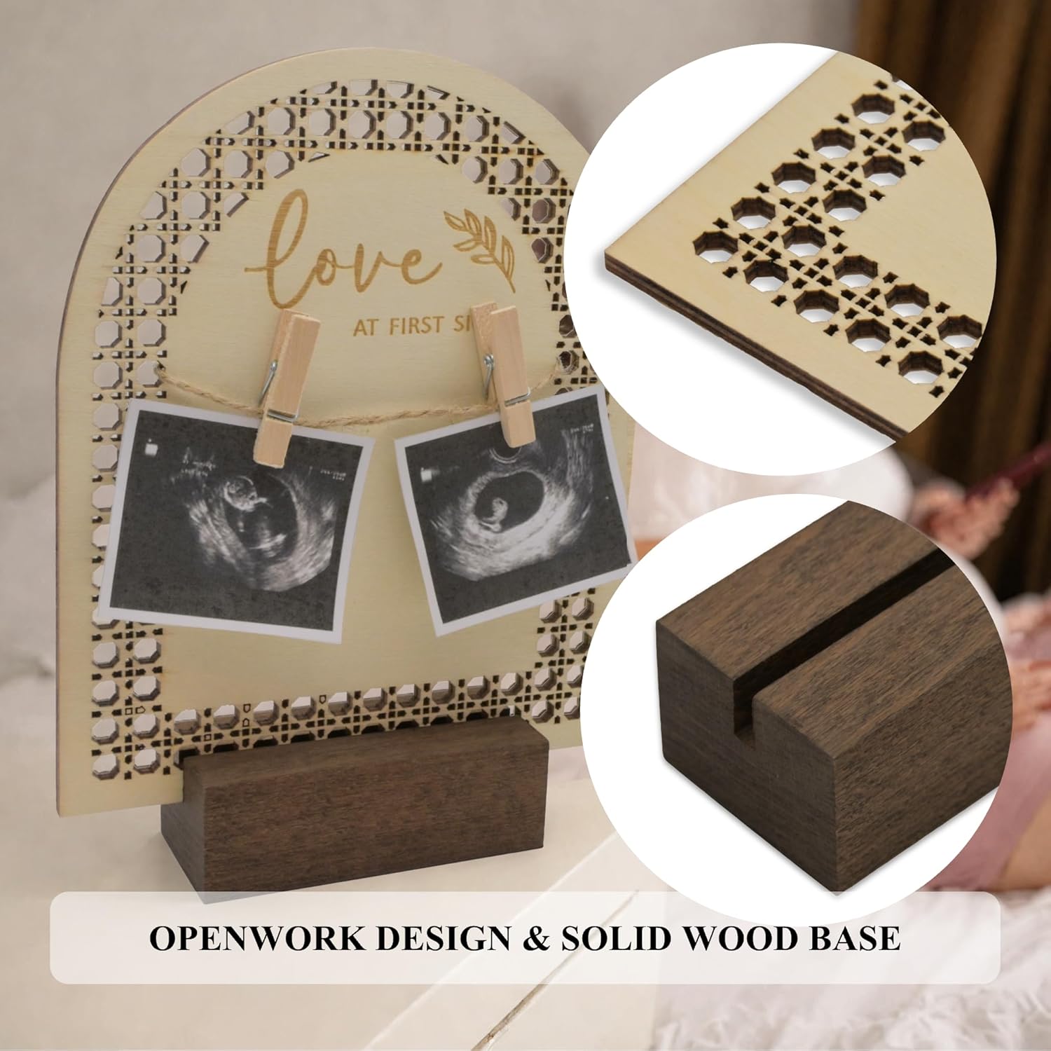 XYINFINIS Baby Announcement Sign with Ultrasound Frame