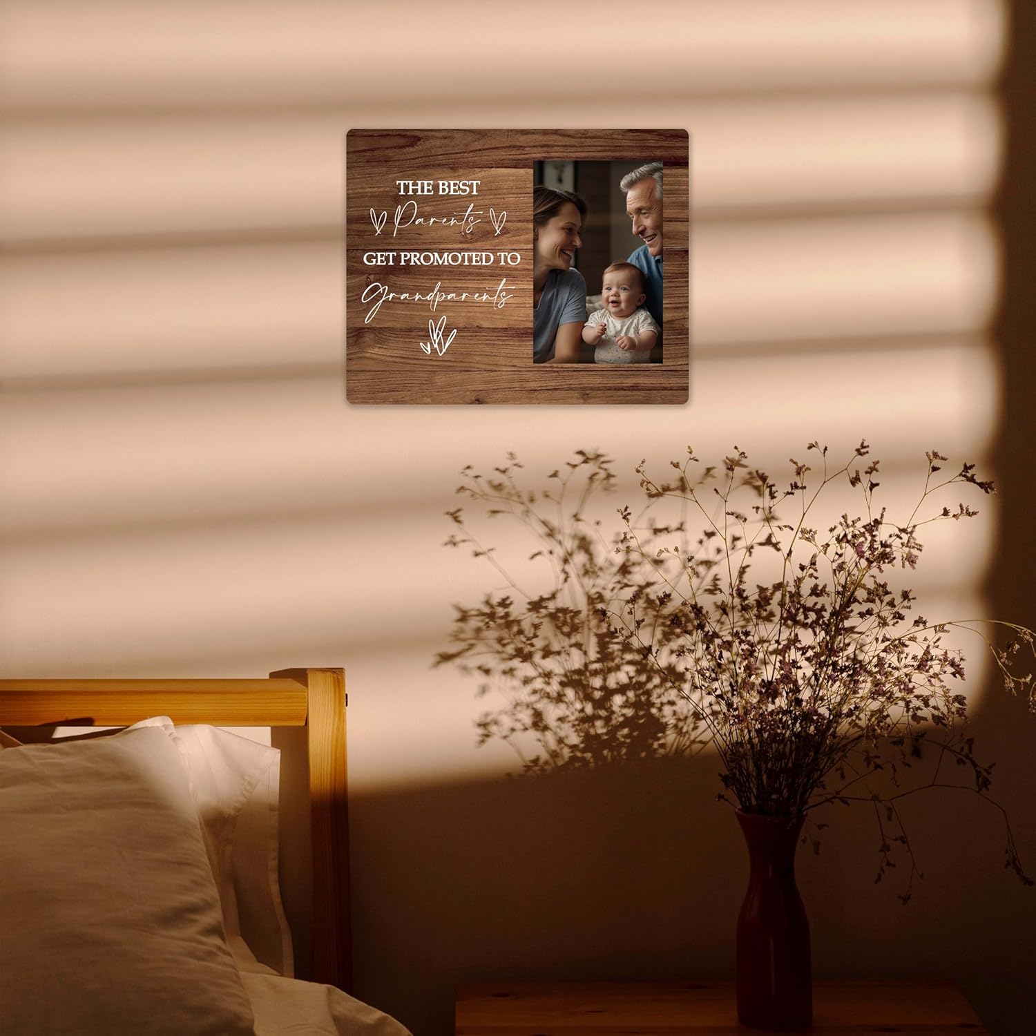 First Time Grandparents Gifts with Baby Photo Frame 4x6 Wall Mount Table Top