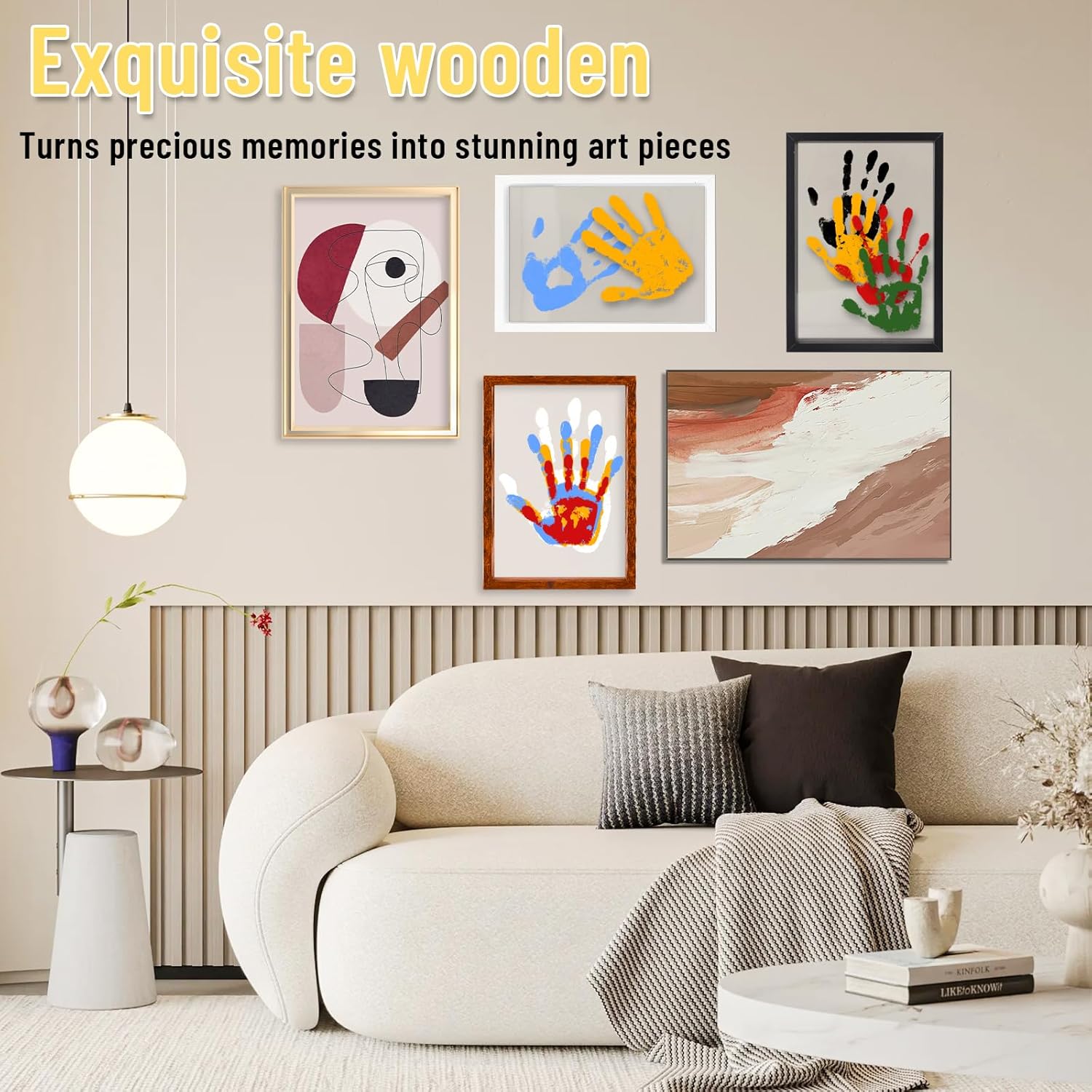 Family Handprint Kit - 6 Colors DIY Keepsake Frame for Newborns Toddlers 1