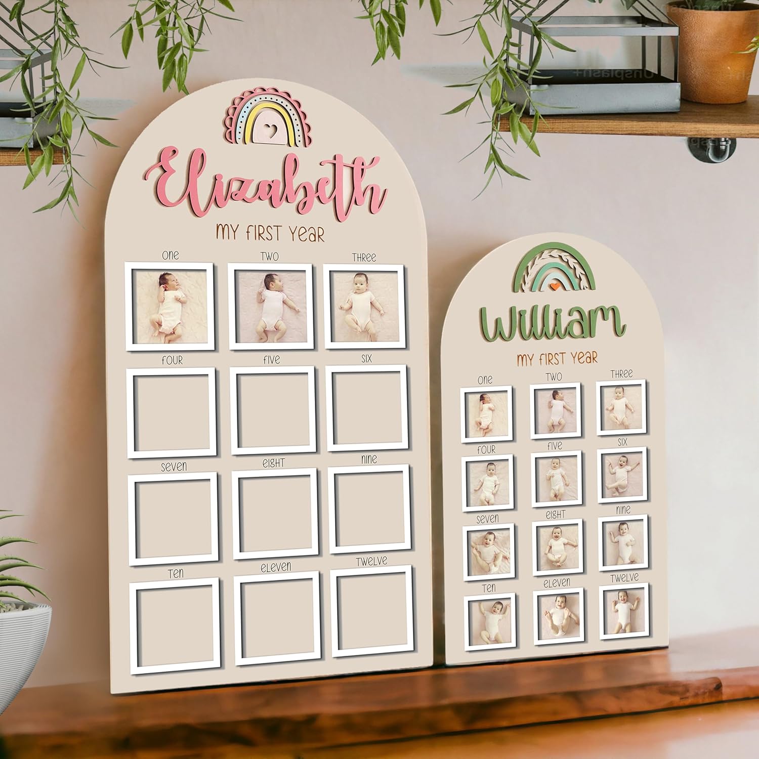 V-DECORPARKS 12 Month Baby First Year Photo Frame