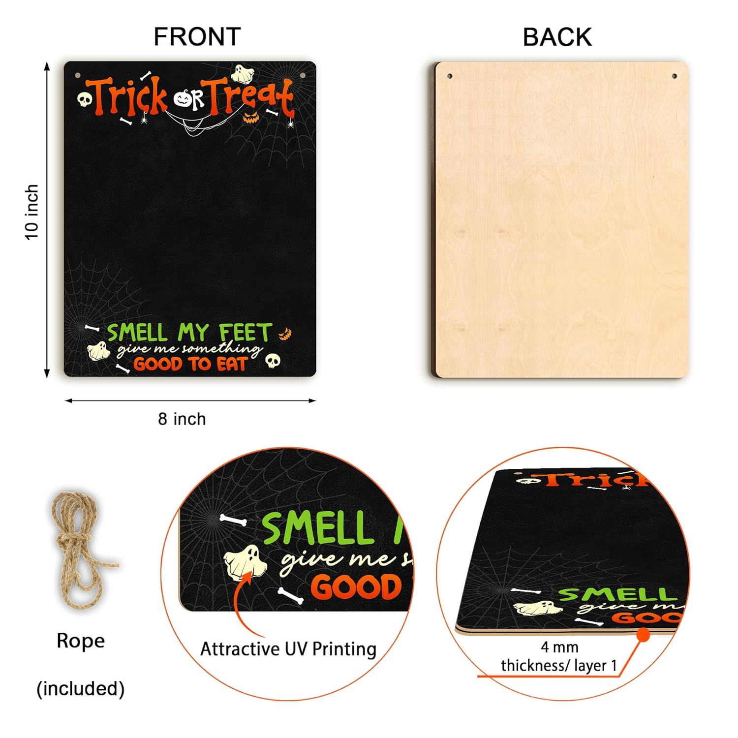 Babys First Halloween Footprint Wooden Sign