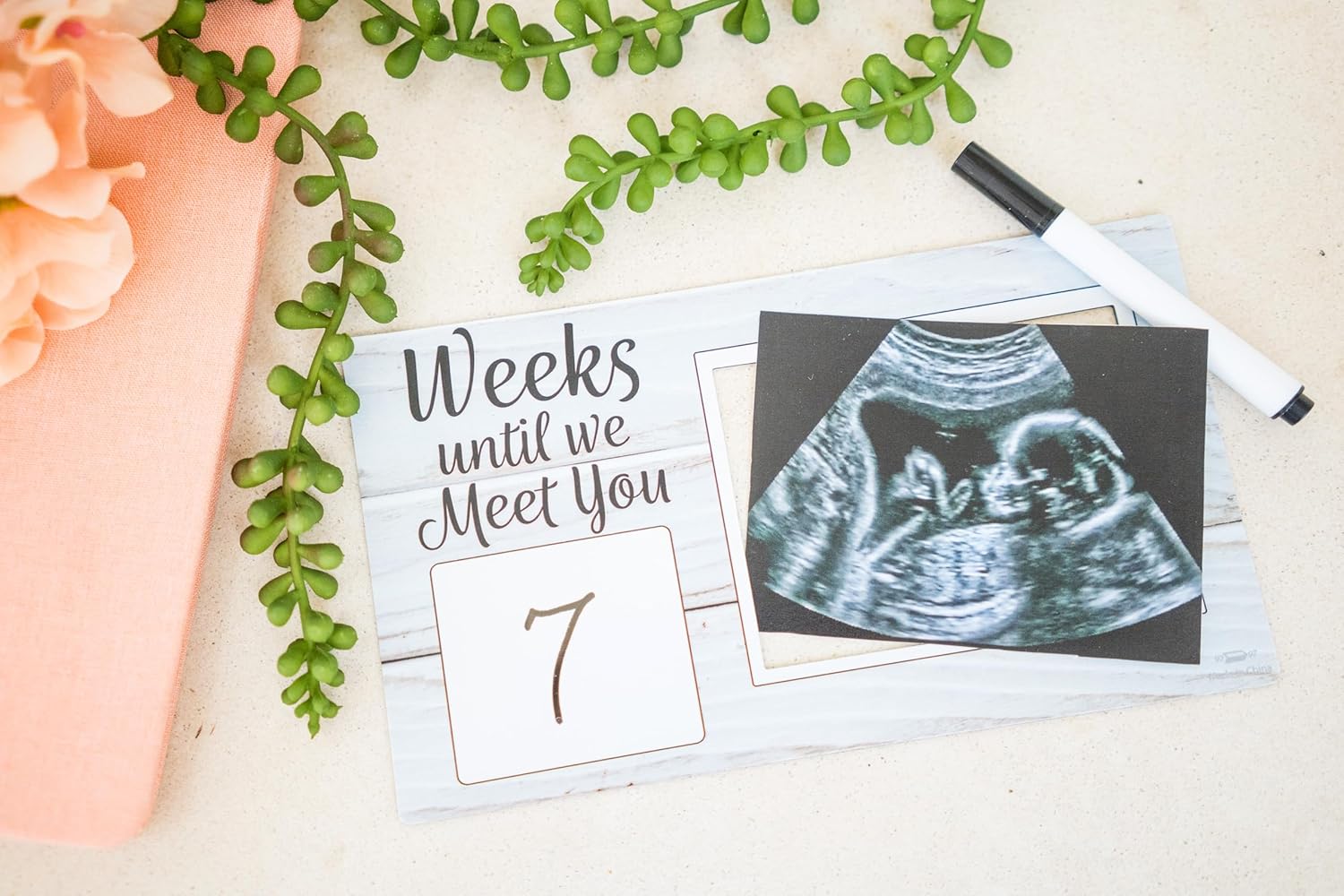 Brothers Bench Weeks Until We Meet You Magnetic Ultrasound Picture Frame