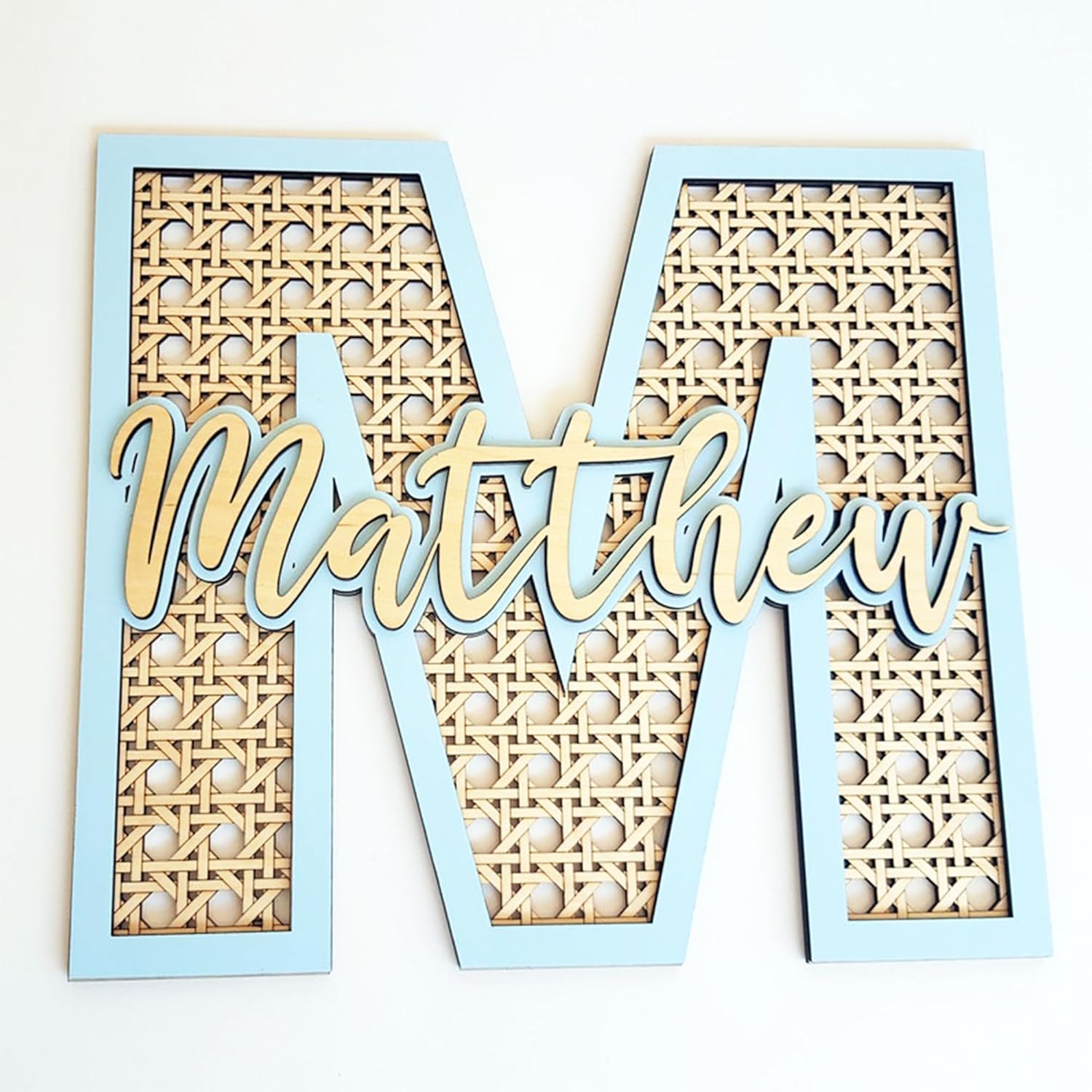 Chillever Custom Wood Name Sign with Initials