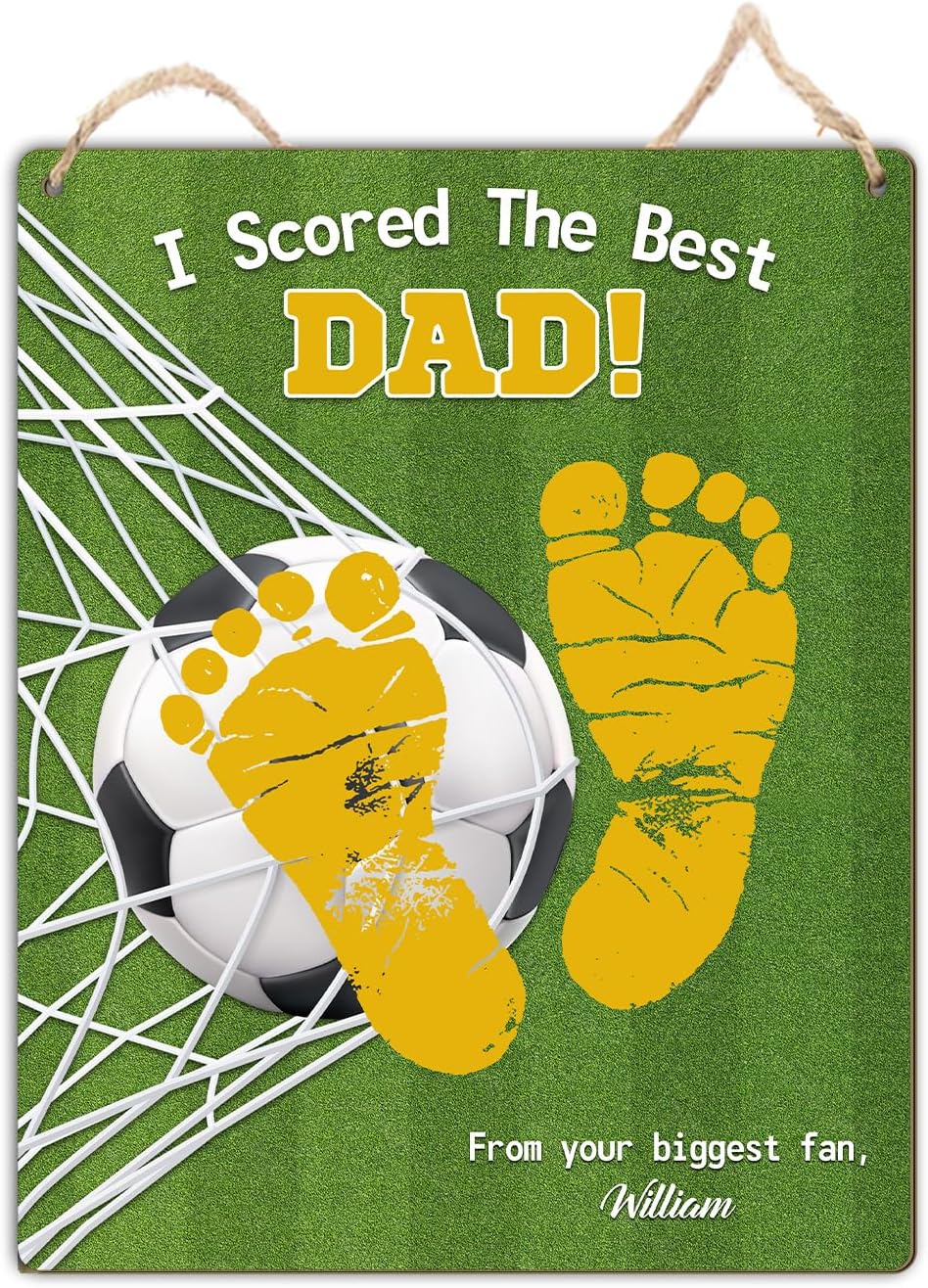 DIY Soccer Dad Footprint Art Sign Keepake