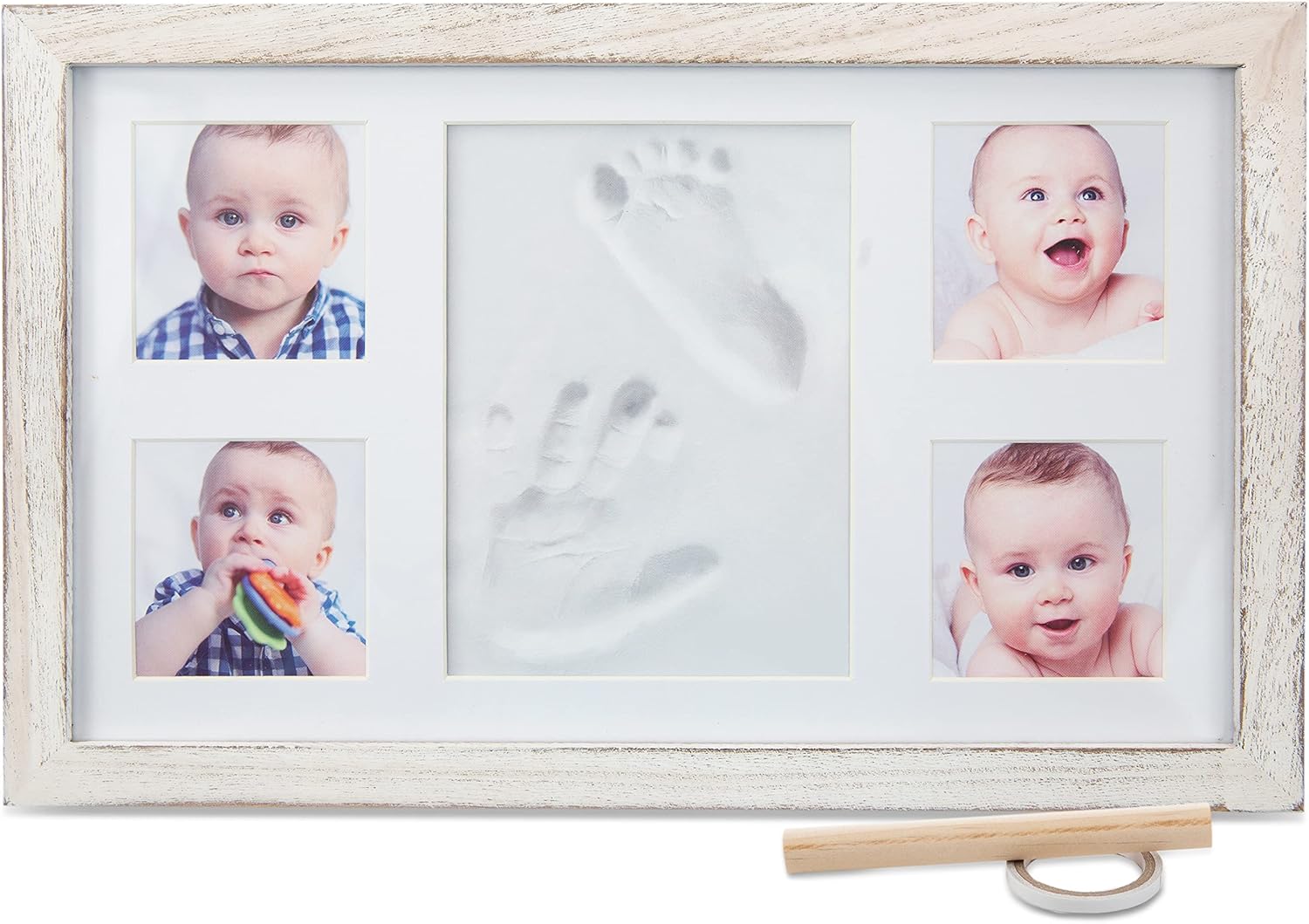 Little Hippo Baby Hand Footprint Kit Keepsake Frame
