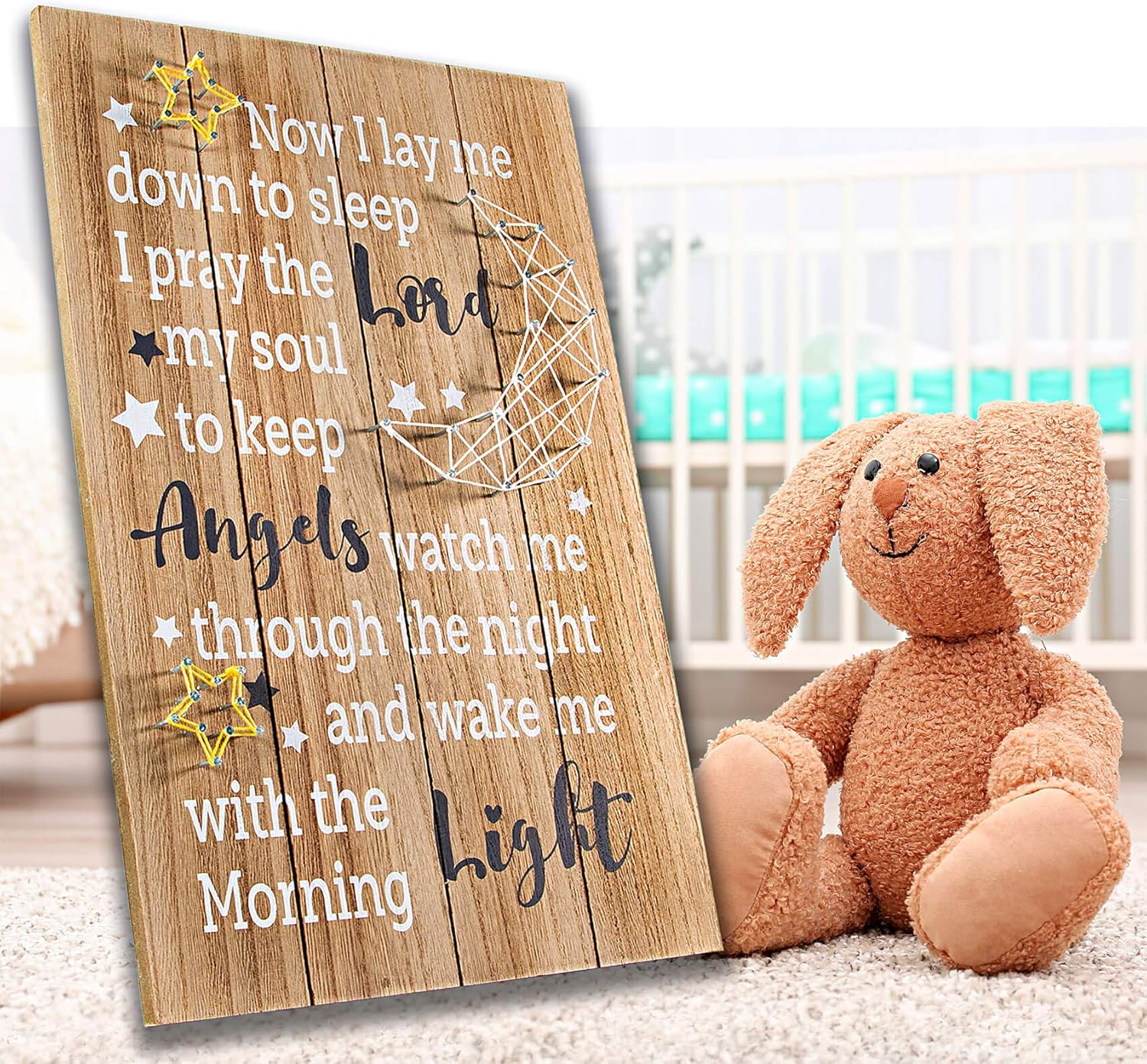 VILIGHT Nursery Sign 3D Moon and Star Decor