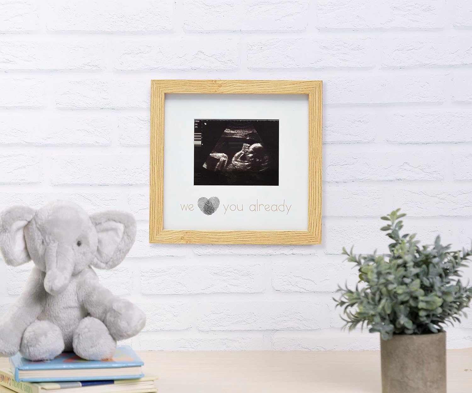 Reece Studio Thumbprint Sonogram Frame Gender Neutral Baby Keepsake
