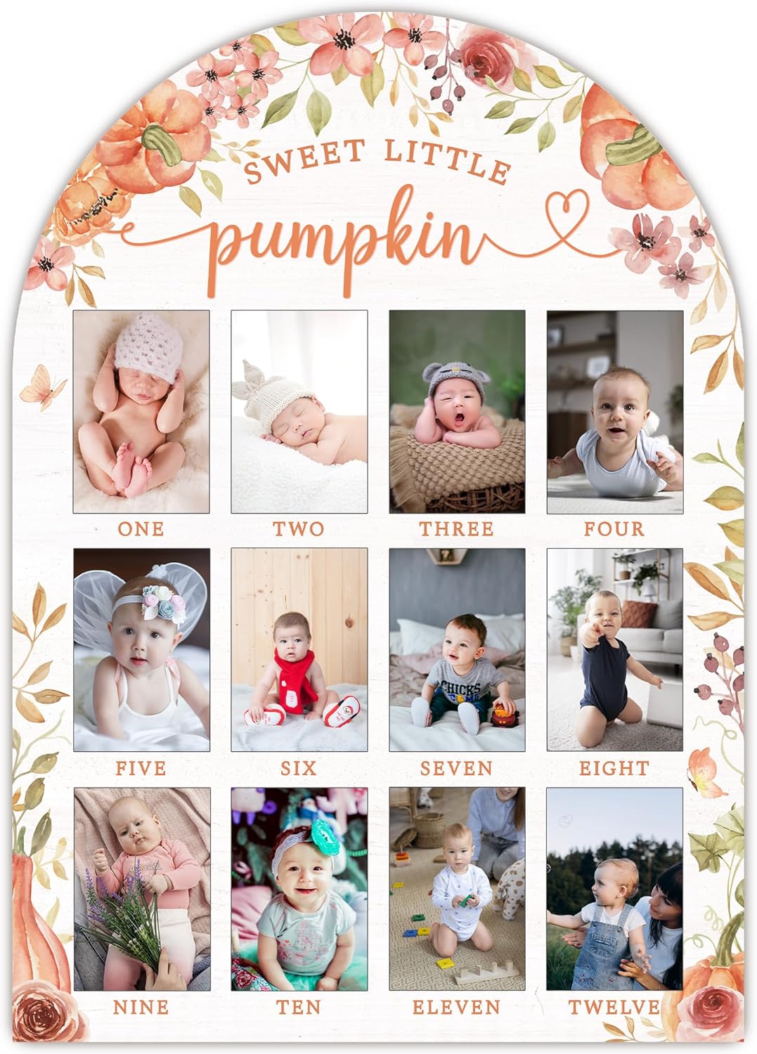 My First Year Photo Board - 12 Months Wooden Frame