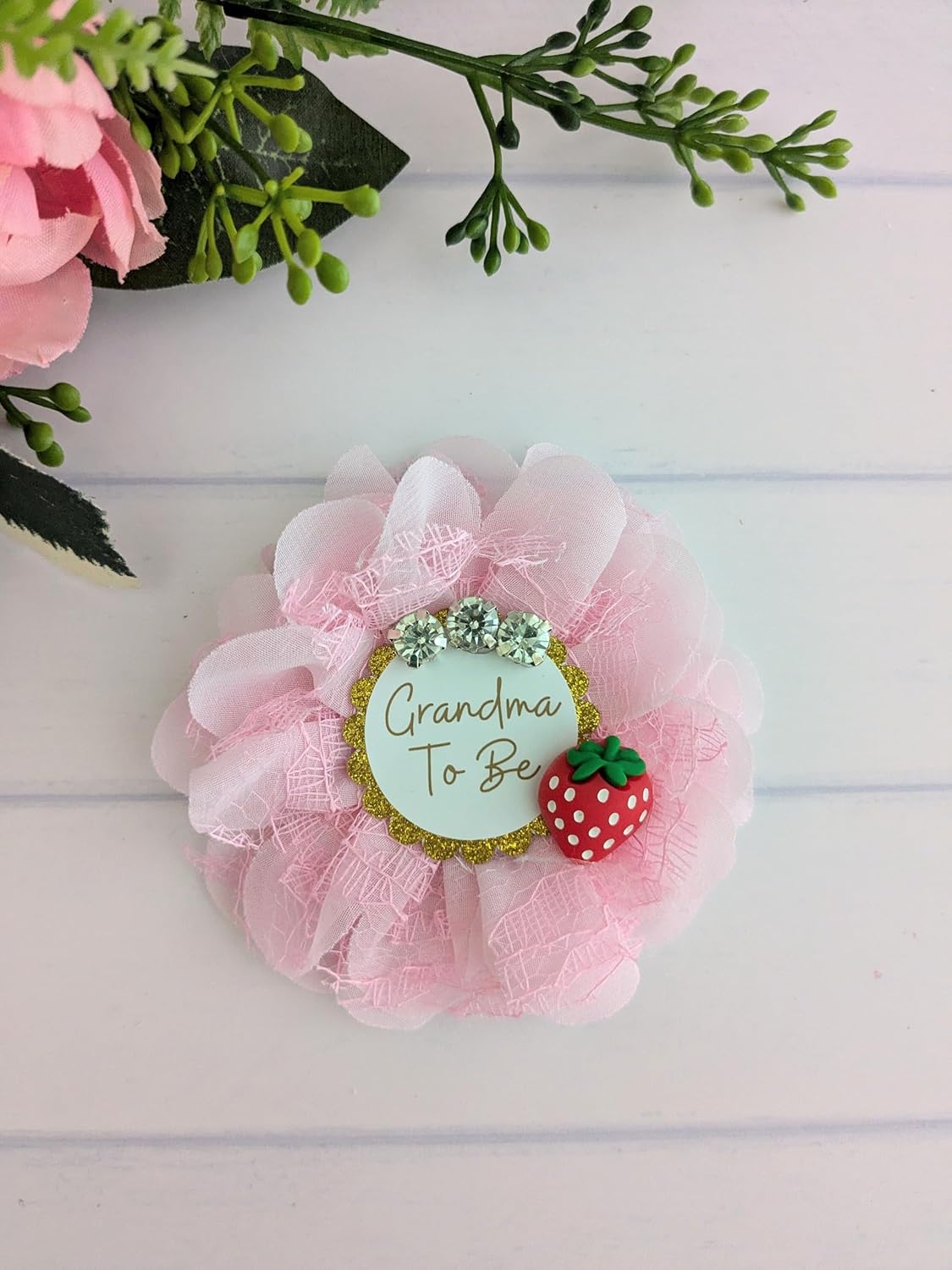 Grandmother To Be Strawberry Pin 35 Inch Keepsake Gift for Baby Girl Shower