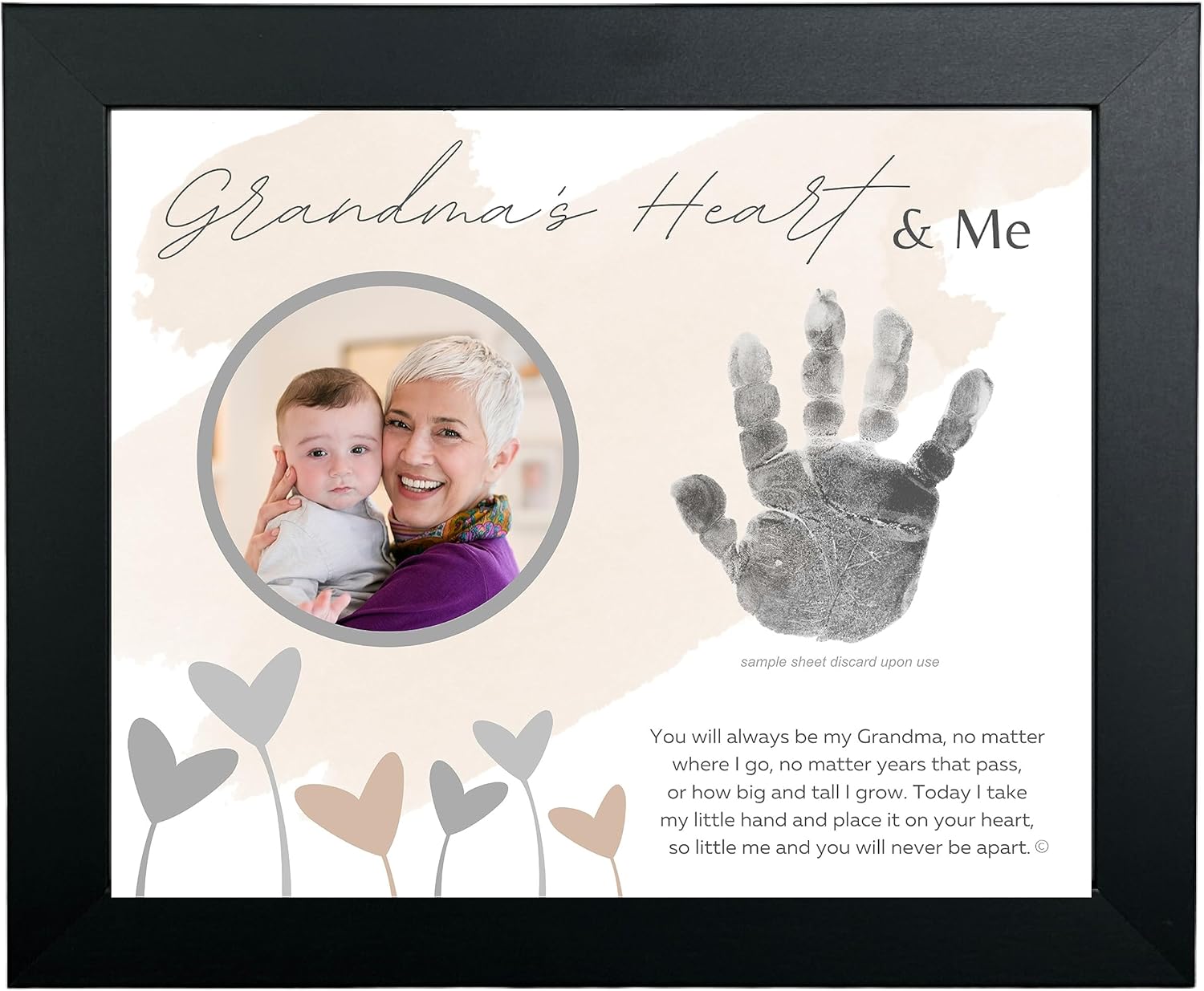 Grandparent Gift Co Baby Handprint Frame with Poetry - 8x10 Wall Display