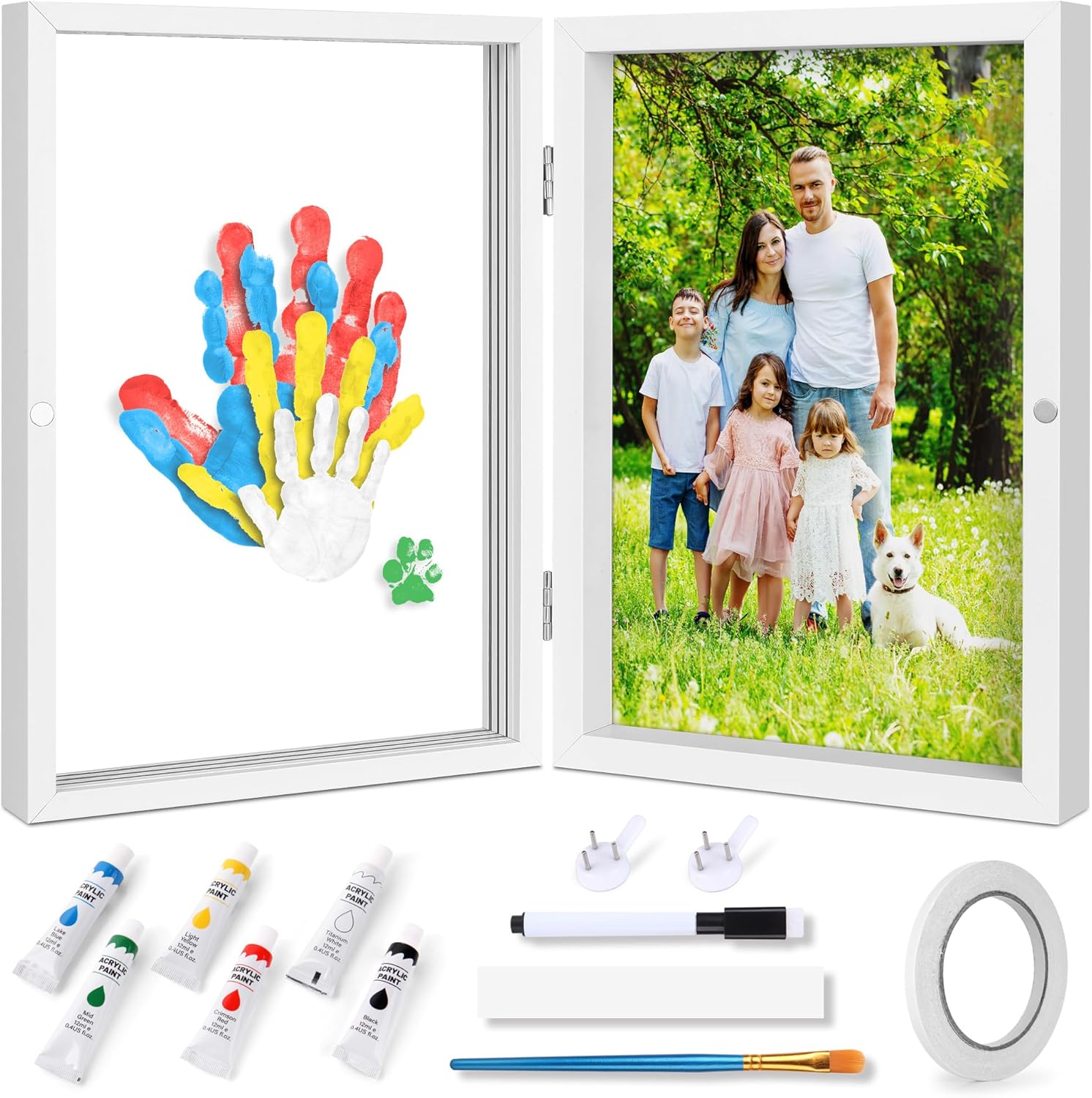 Omrhvi Family Handprint Kit DIY Craft Keepsake Frame