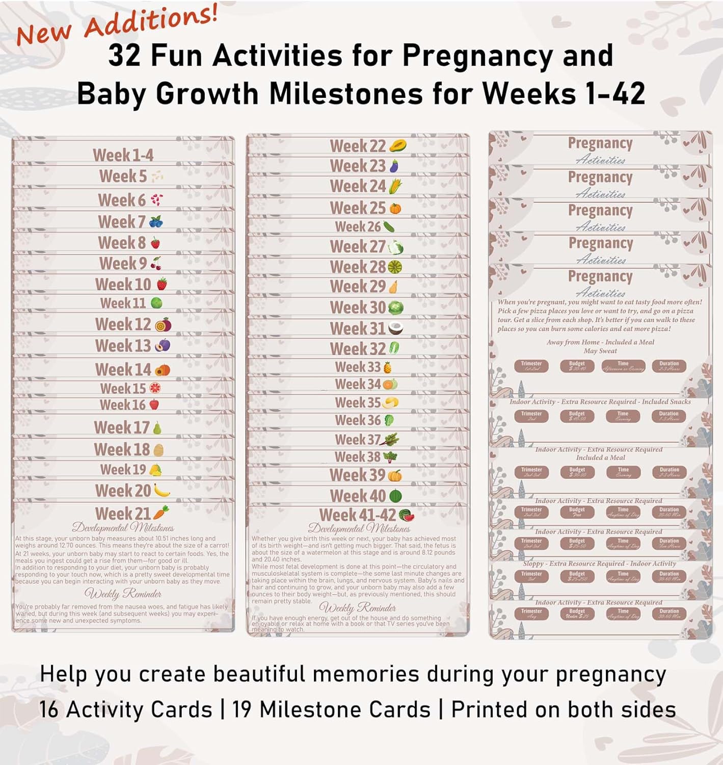 Garybank New Mom Gifts 2024 - Love at First Sight Ultrasound Frame with Weekly Milestone Activities Cards