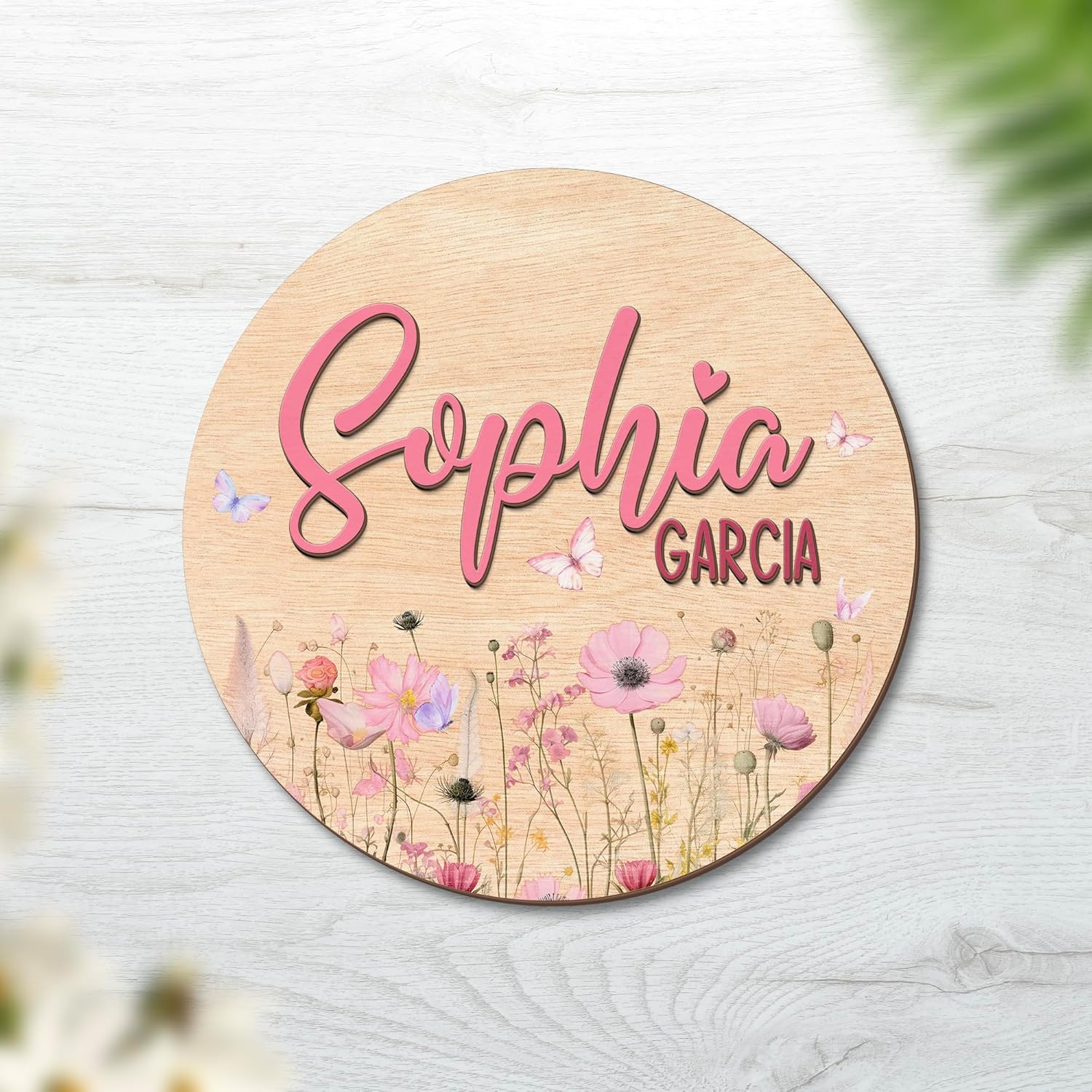 Personalized Wooden Name Sign for Baby Room Decor