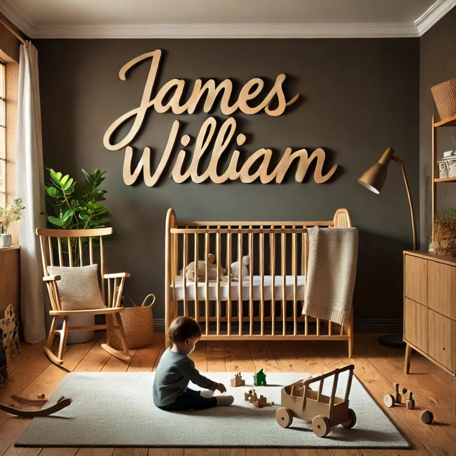 Personalized Wooden Baby Name Sign for Wall 1