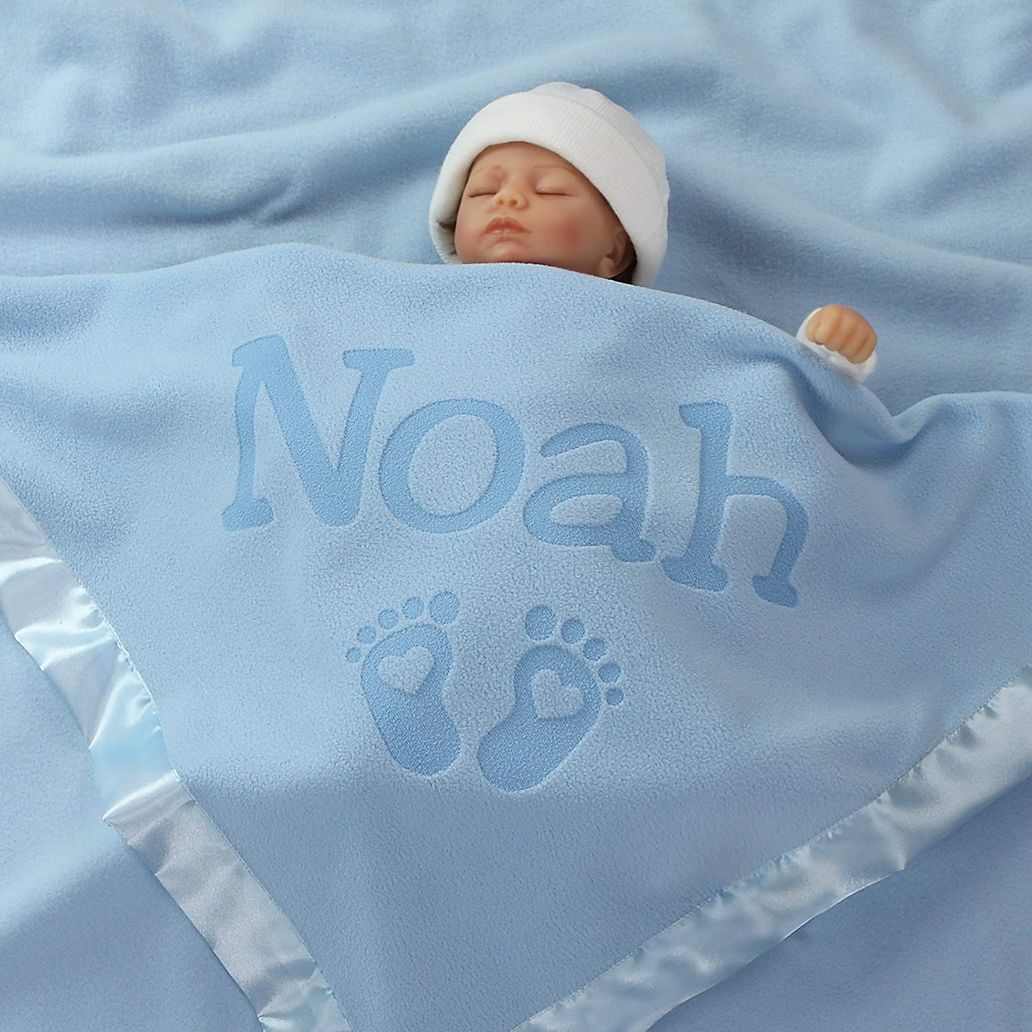 Custom Catch Personalized Baby Blanket with Name - Pink or Blue