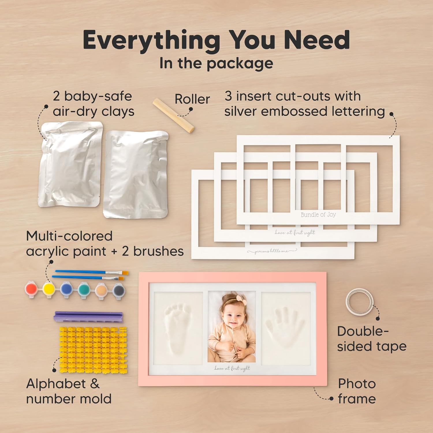 KeaBabies Baby Footprint Kit Memory Book 1