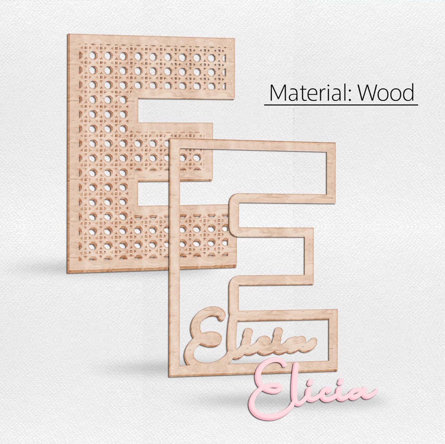 Chillever Custom Wood Name Sign with Initials