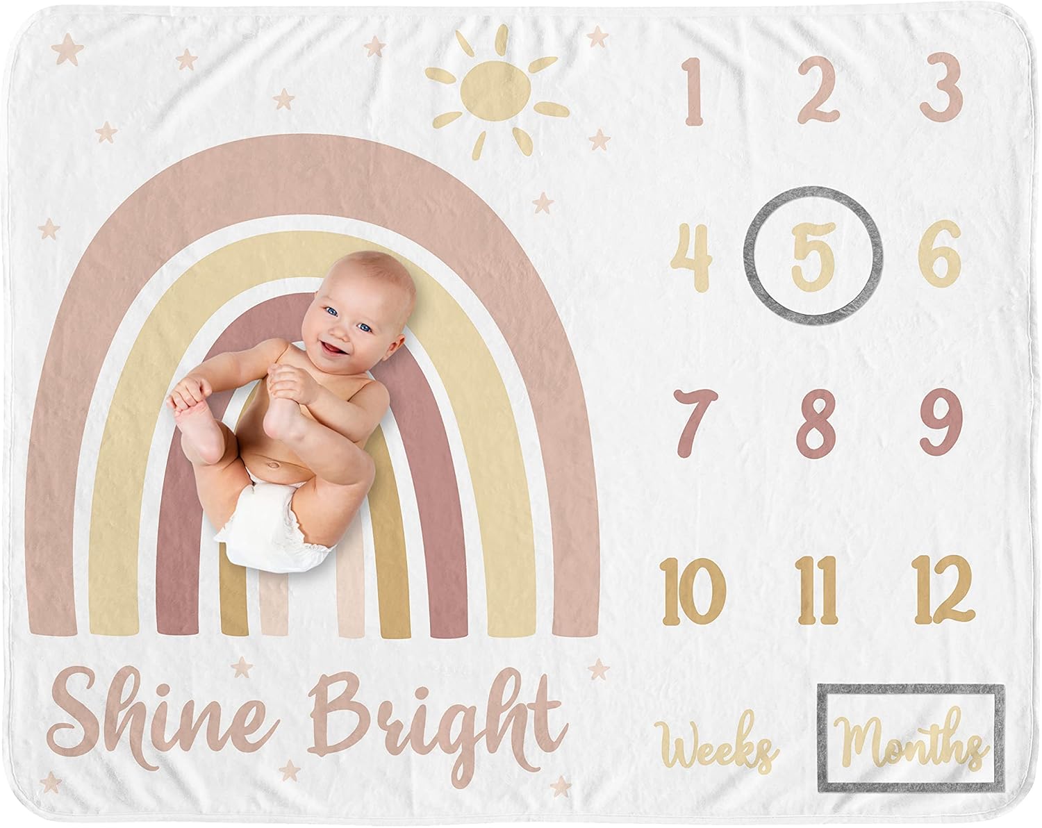 Sweet Jojo Designs Boho Rainbow Growth Mat Blanket