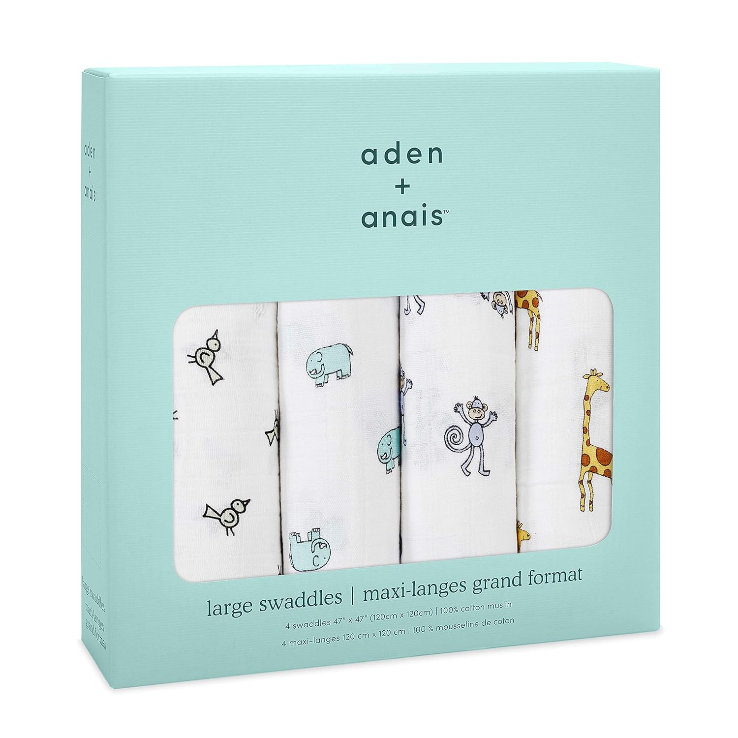 aden anais Jungle Jam Muslin Swaddle Blanket 4 Pack