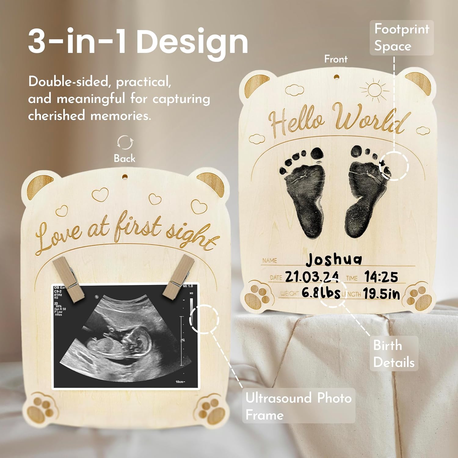 CHIPCHIP Baby Announcement Sign Memory Kit